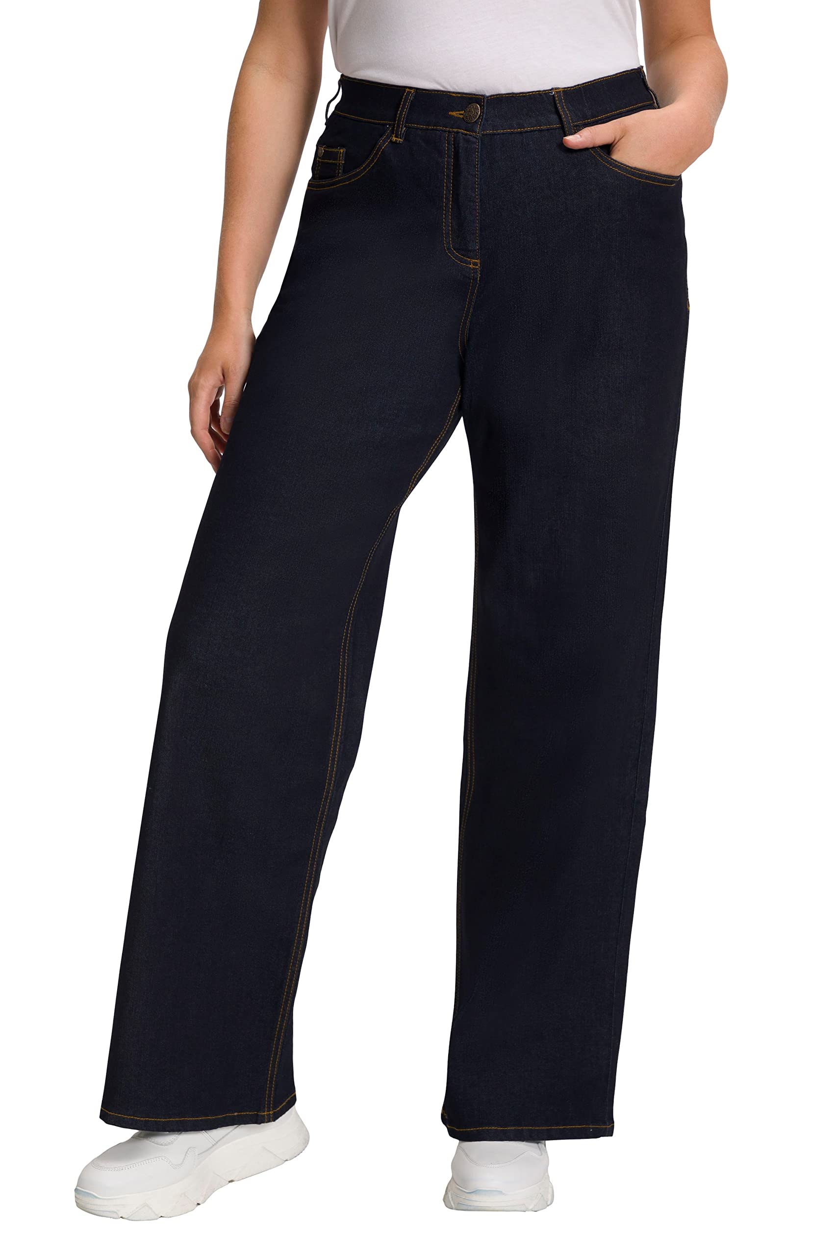 Jeans-culotte Mary, brede, wijde pijpen, elastische band, sneeuwwit Jeans-culotte Mary, brede, wijde pijpen, elastische band, sneeuwwit