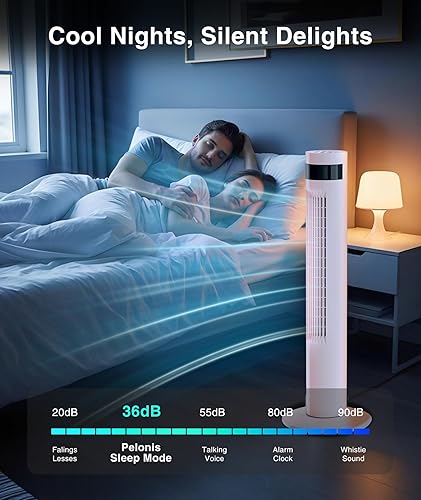 Miniatura 7 de Ventilador de torre con control remoto, ventiladores de torre de enfriamiento que soplan aire frío para dormitorio oficina, ventilador de piso