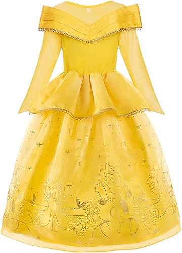 Miniatura 2 de ReliBeauty Disfraz de princesa para niñas pequeñas, color amarillo