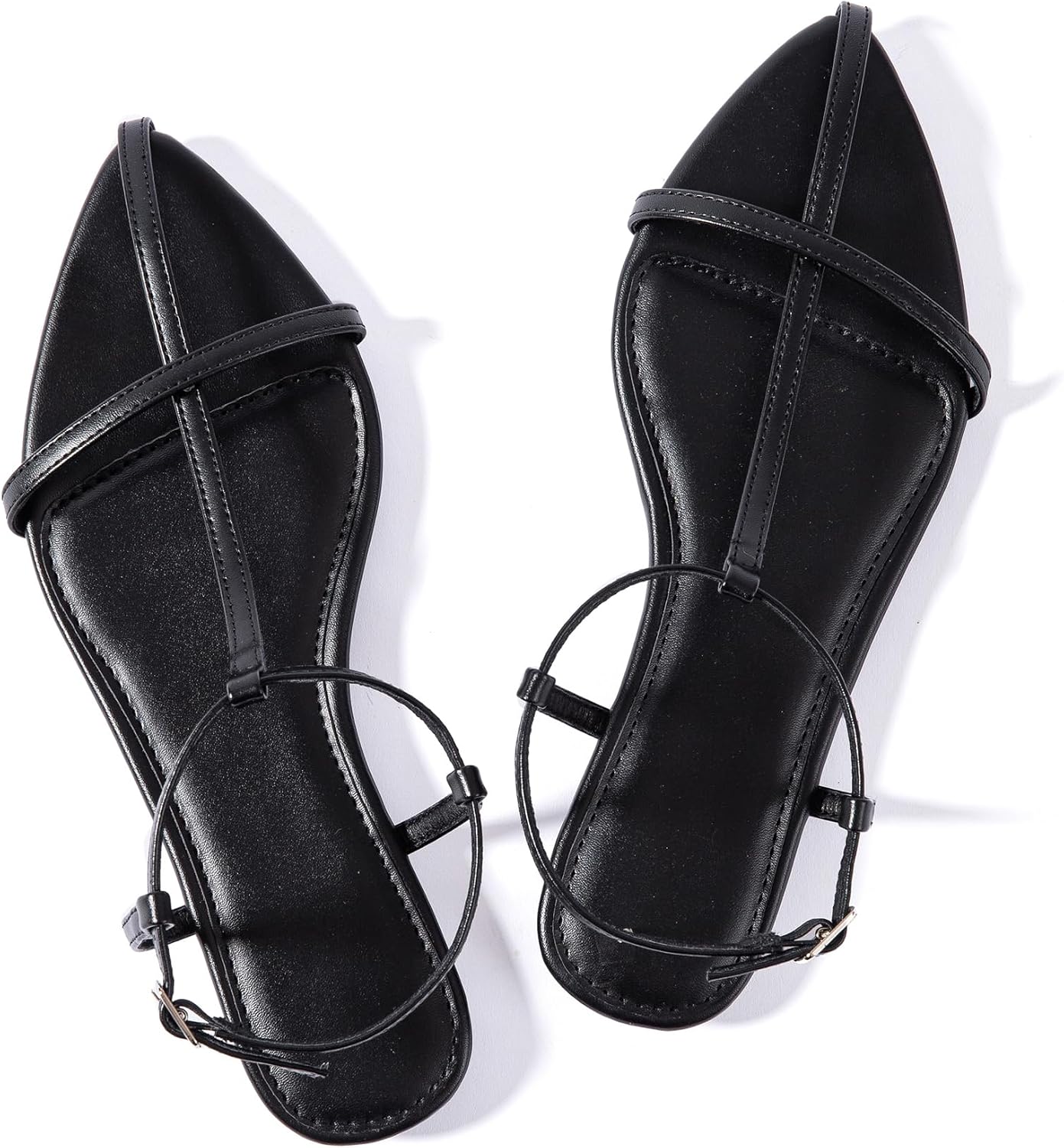 N.N.G Women Flat Sandals Dressy Srtappy Slingback Mules Cute Evening Vegan Leather Gladiator Designer Pretty Casual Pointed Open Toe