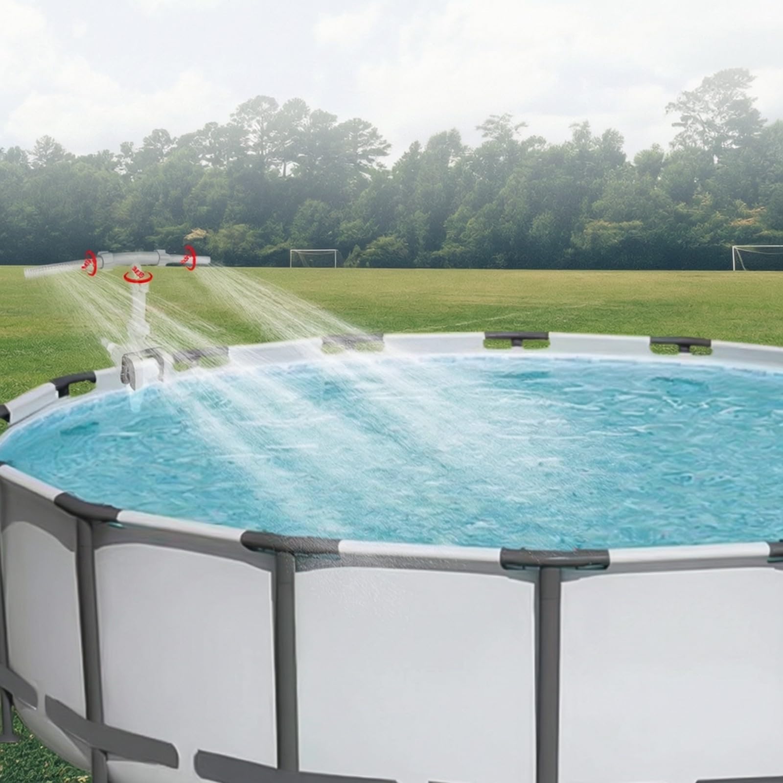 Qianly Arroseur J Piscine à Pincer | en crbe, Gonflable, Tête Pulvérition Piscine, Famille,