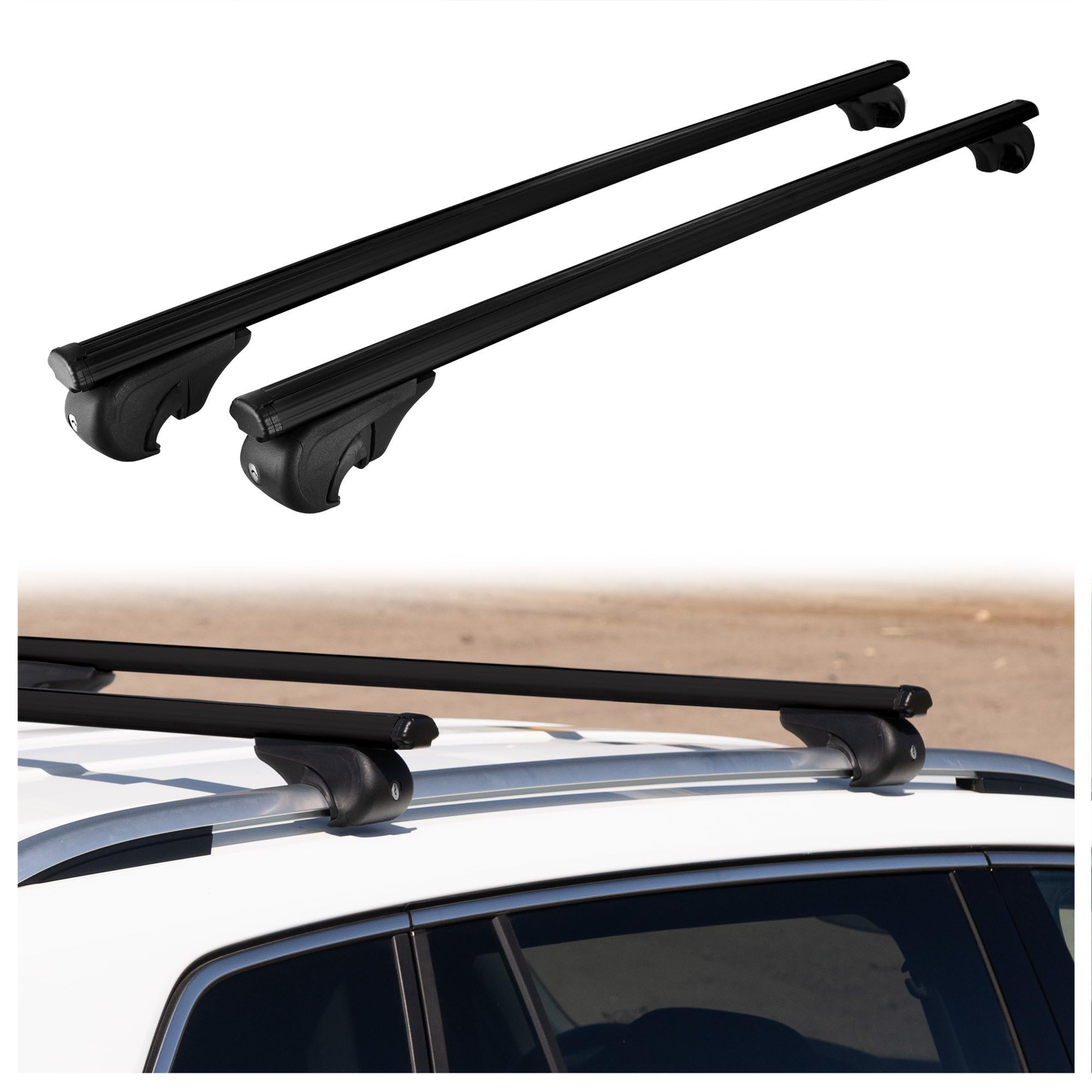 CHROMEMASTER Portapacchi da Tetto, Barre Tetto; Compatibile con Volkswagen T6 Caravelle 2015-2019; Per il Trasporto di Box da Tetto, Portabiciclette, Scala; Struttura Leggera e Resistente in Alluminio