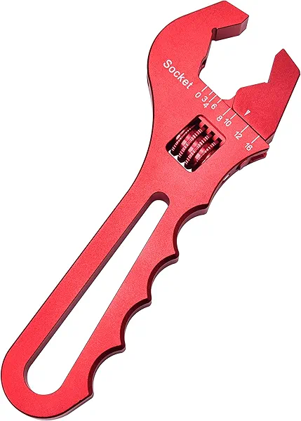 EVIL ENERGY AN Fitting Hose Wrench Adjustable 3AN-16AN Aluminum Red