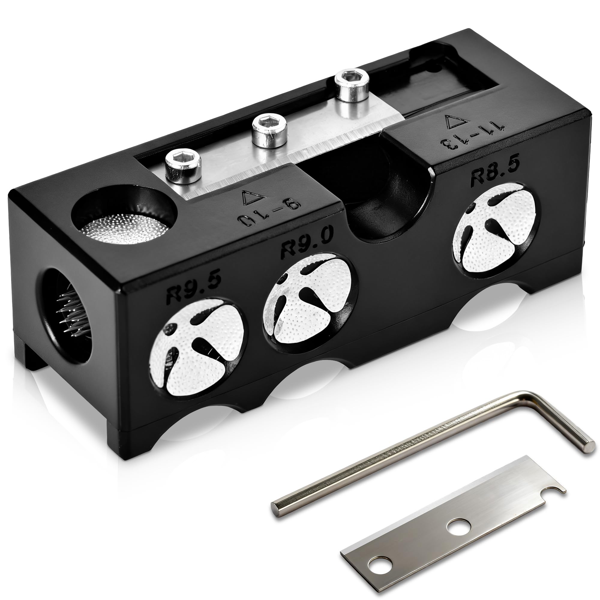 XIHXWL 11-in-1 Cue Tip Shaper and Pool Cue Repair Tool, Multifunctional Snooker Cue Tip Maintenance Kit with U-Shape Grinder, Needle, and Scuffer for Billiard Cue Tips Shaping and Polishing
