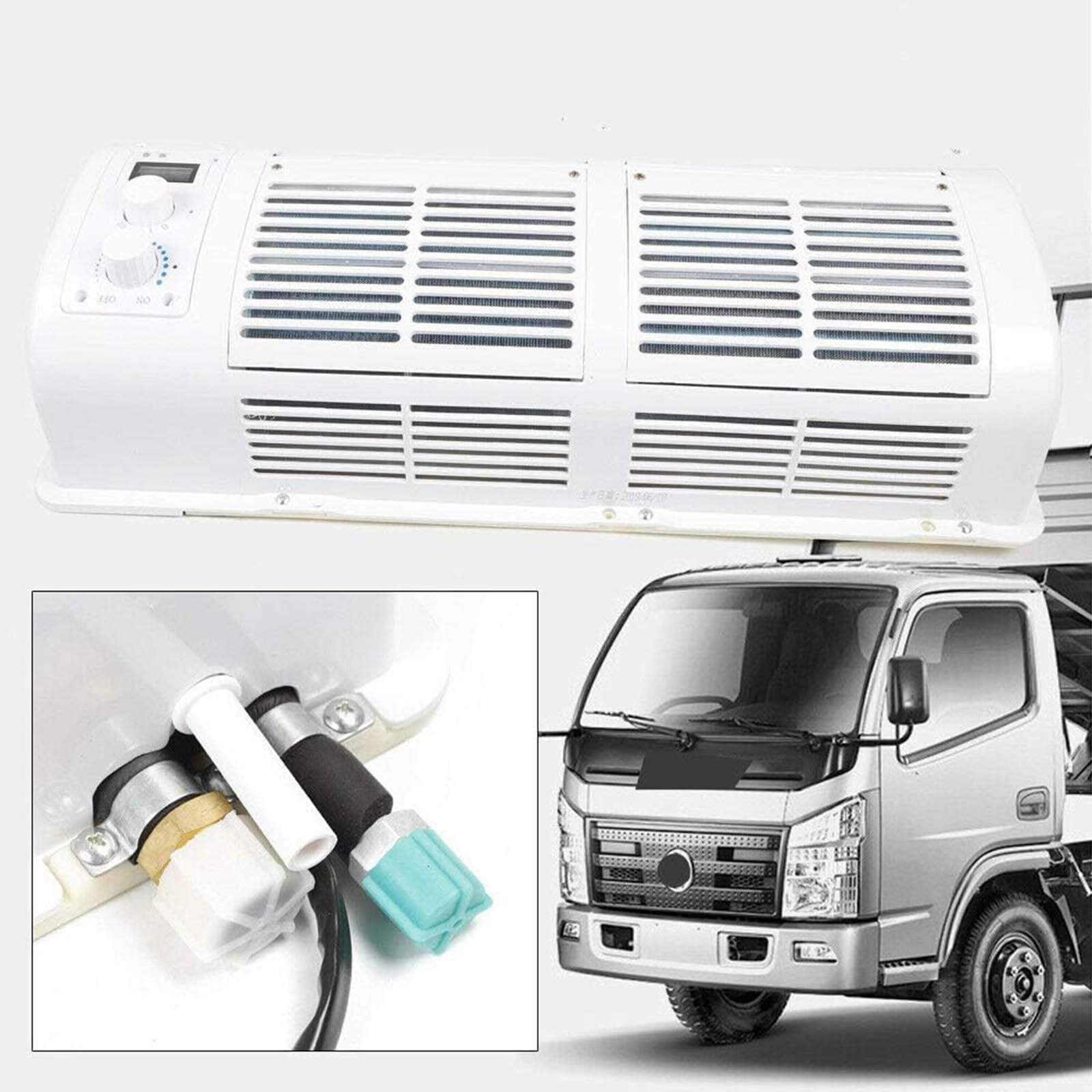 Condizionatore d'Aria Universale per Auto Climatizzatore Ventilatore A 3 velocità per Auto Caravan Camion Montato A Parete Display LCD Regolazione Manuale Kit Evaporatore,24v