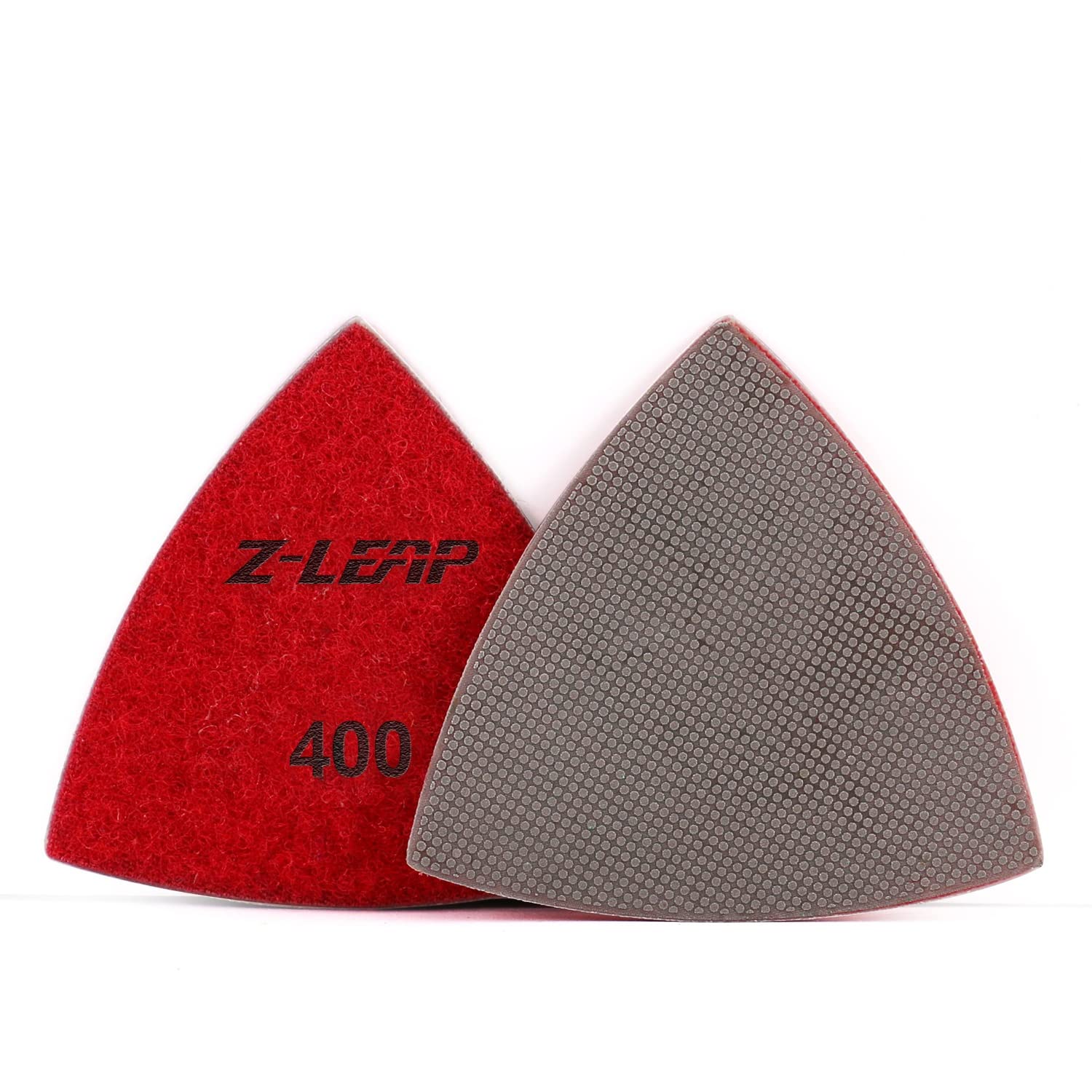 Z-LEAP Diamond Triangular Sandpaper Sheet Discs Sanding Pads for for Grinding Stone Glass Ceramic 3"(80mm) 400 Grit