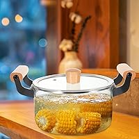 Vista 6 de Veemoon Olla de sopa transparente para gachas de avena, olla de cocina casera 2.5L