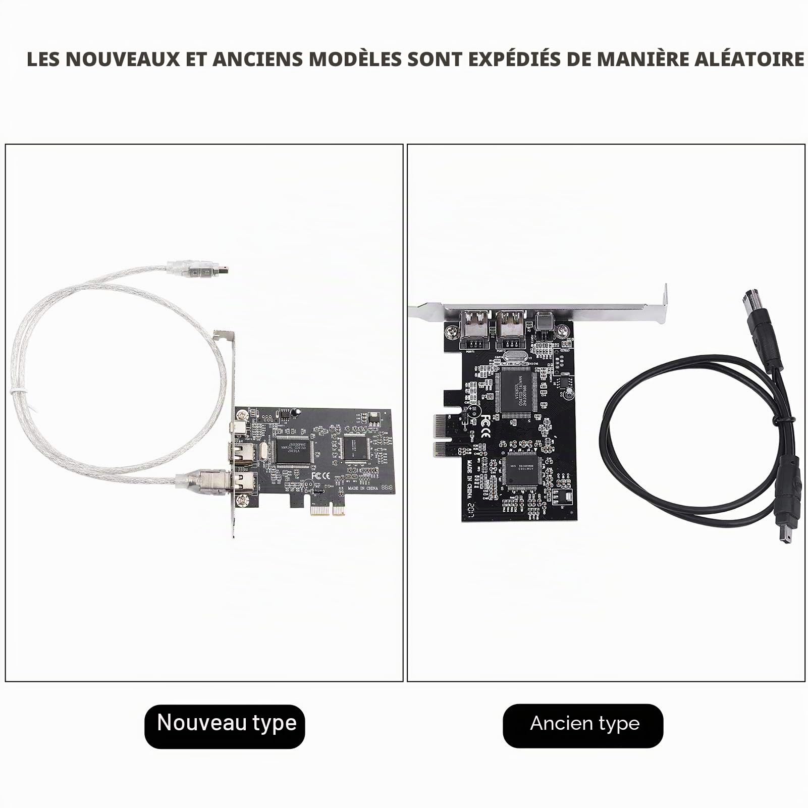 Carte contrôleur 1394a, Carte contrôleur PCI-E PCI Express FireWire 1394a IEEE 1394 avec câble Firewire