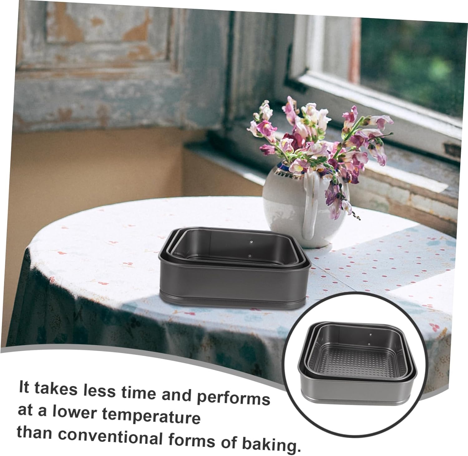 IMIKEYA 3pc Square Non-stick Cake Molds Honeycomb Live Bottom Baking Tray for Easy Baking Carbon Steel Cake Pan for Weddings and Parties Black