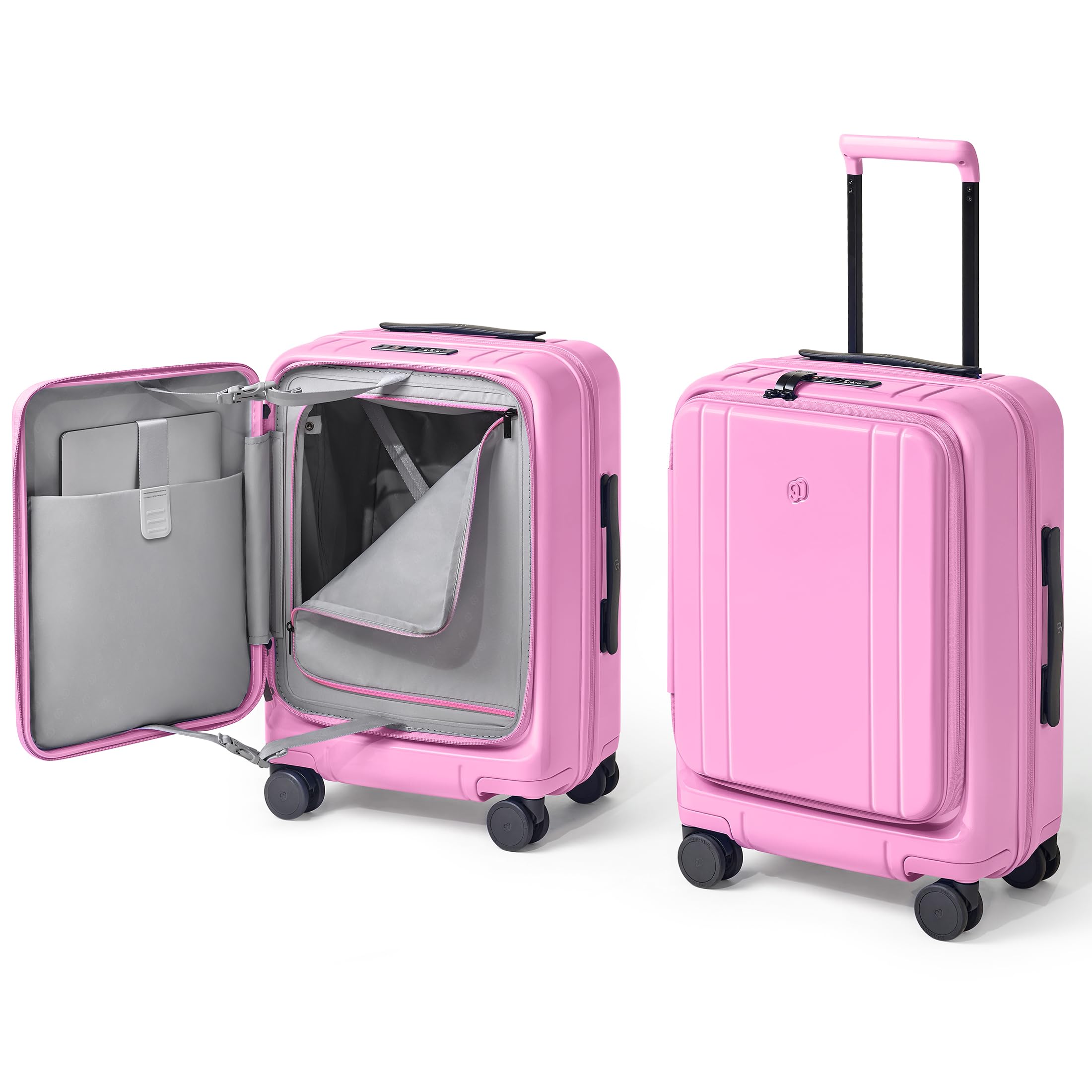 NINETYGO Carry On Luggage 22x14x9 Airline Approved, Top Opening Luggage 20 Inch Suitcase, Expandable, PC Hard Shell, Larger Capacity Carryon, TSA Lock, 360° Spinner Wheels (Pink,HBP)