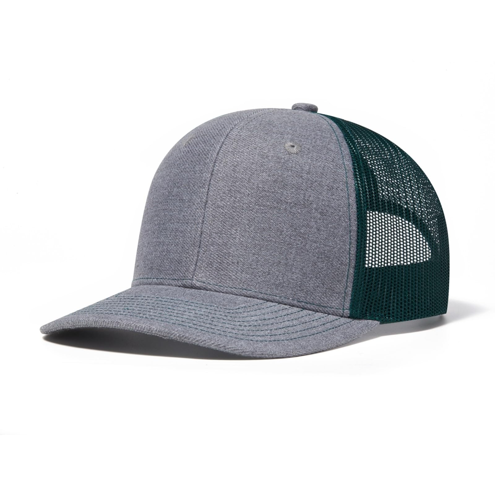 Litssin Unisex Grey-Green Snap Back Trucker Hat For Men Women, Adjustable Trendy Baseball Cap For Running, Workout, Outdoor Sports, One Size