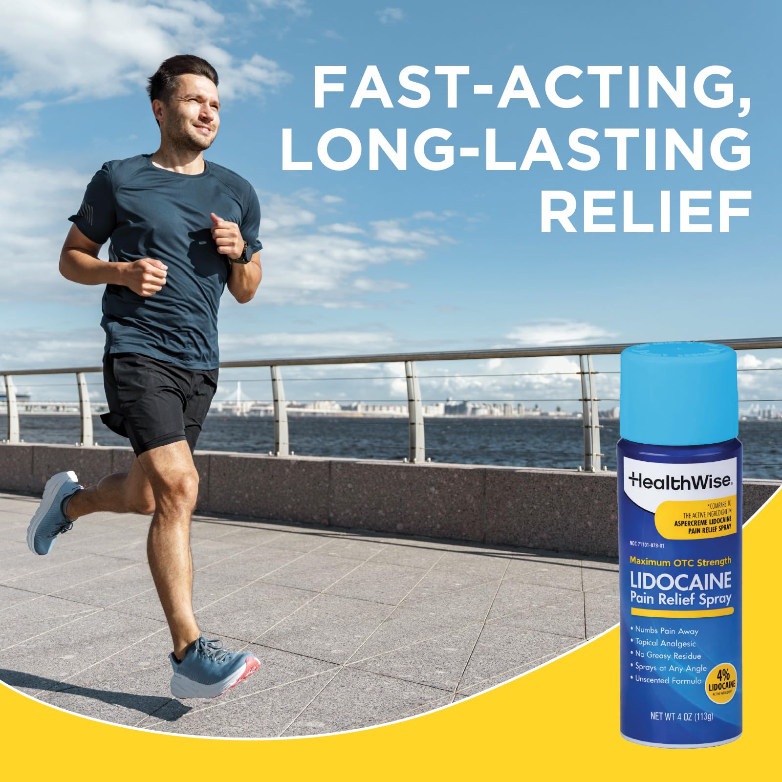 HealthWise 4% Lidocaine Pain Relief Spray, 4 oz — Amazon image 4