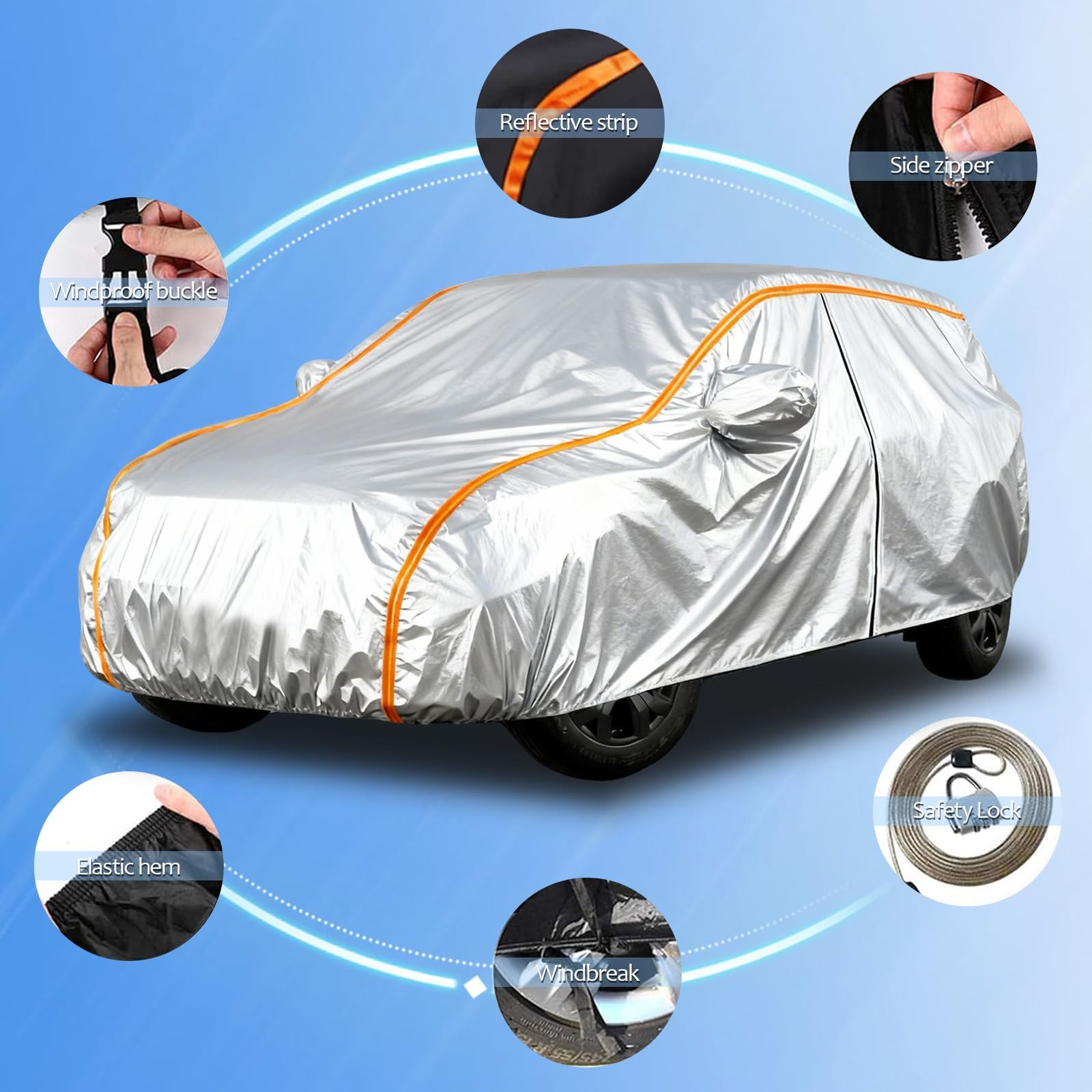 Bache Protection Voiture pour Peugeot Expert Traveller 2018-2023, Housse Imperméable Renforcée, Anti Poussière, Neige et UV pour Van, avec Fermeture éclair de Porte latérale