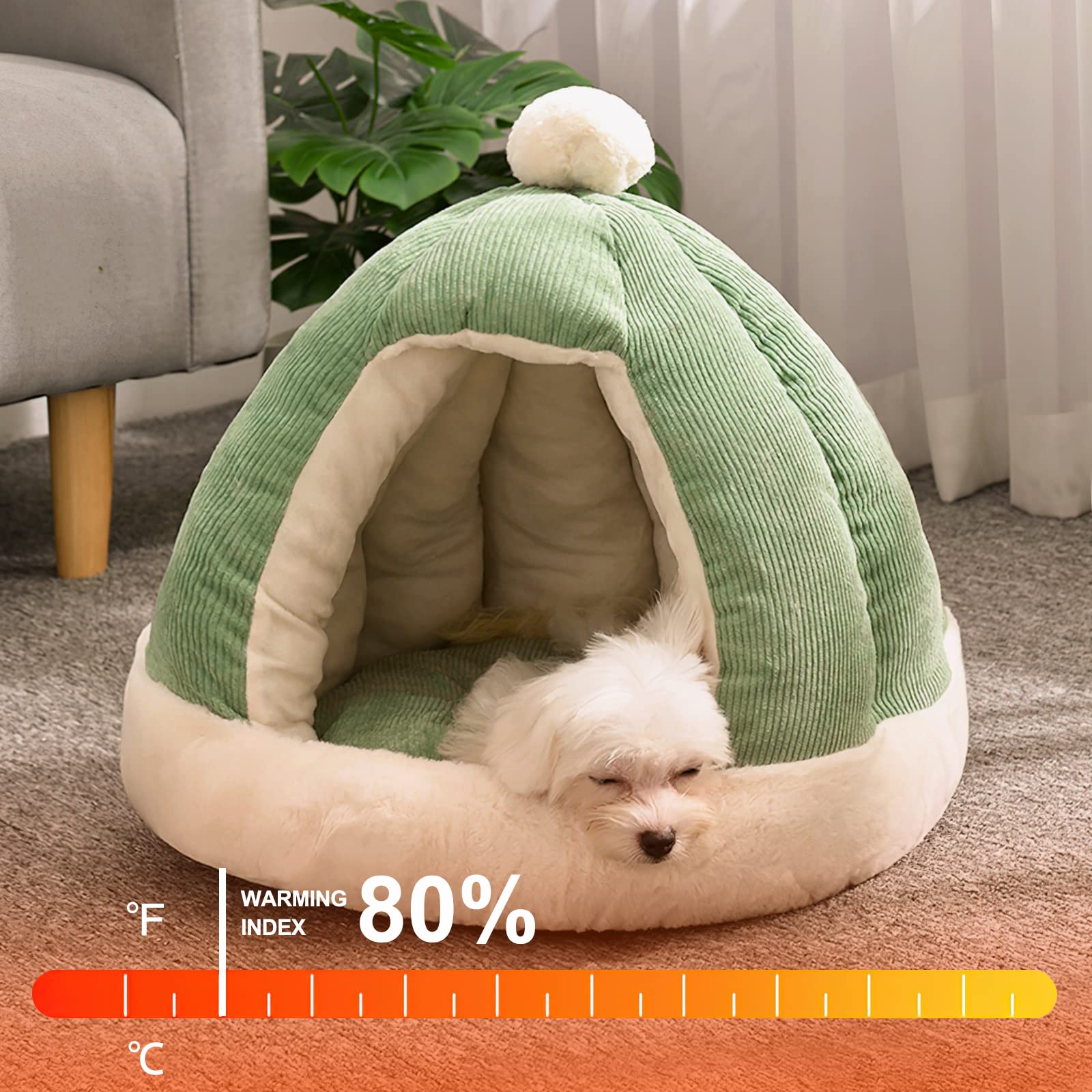 Galatée Lit De Grotte pour Chat, Maison De Lit De Tente pour Chat avec Coussin Lavable Amovible, Lit Igloo Doux en Peluche pour Chat, Améliore Le Sommeil, Lit pour Chaton Et Chiot(S, Gris)
