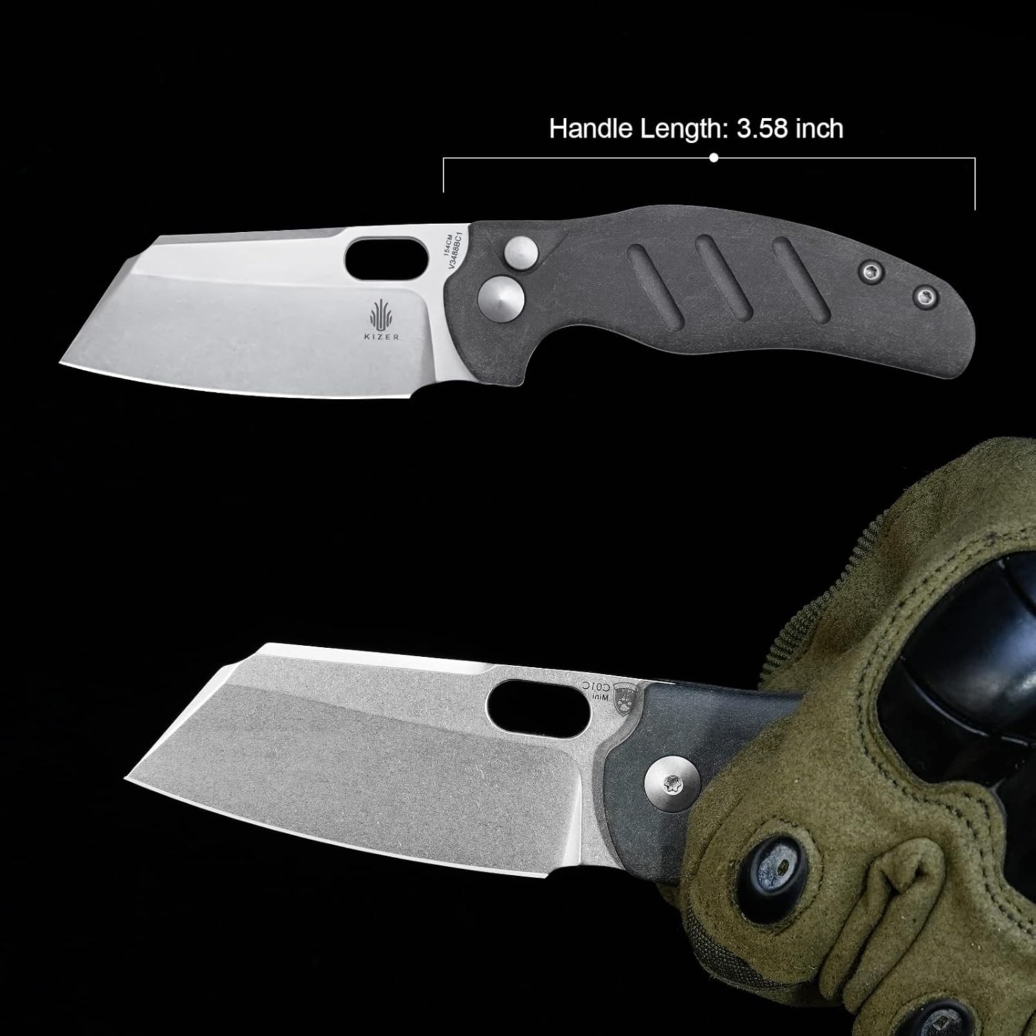 Kizer C01c(Mini) EDC Knife Sheepdog 2.6 Inches 154CM Steel Richlite Handle Pocket Folding Knife Camping Tools V3488BC1