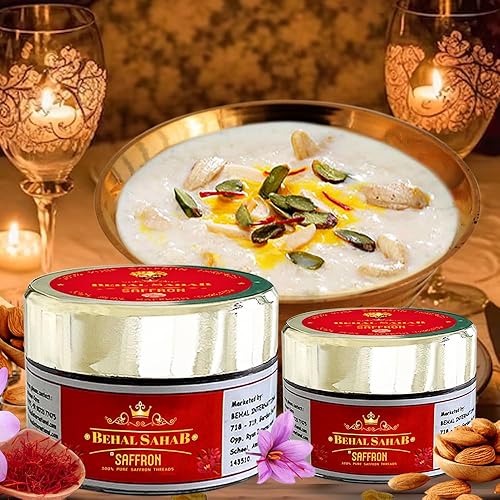 Miniatura 7 de Behal Sahab Behal International 100% puro azafrán  0.071 oz (2 gramos), calidad premium, seleccionado a mano, natural y aromático, perfecto para