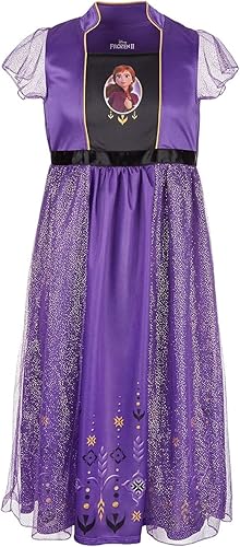 Miniatura 3 de Disney Camisón de fantasía de Frozen para niñas, pijama de princesa Elsa, morado, Anna Frozen 2, talla 4T, Púrpura - Anna Frozen 2
