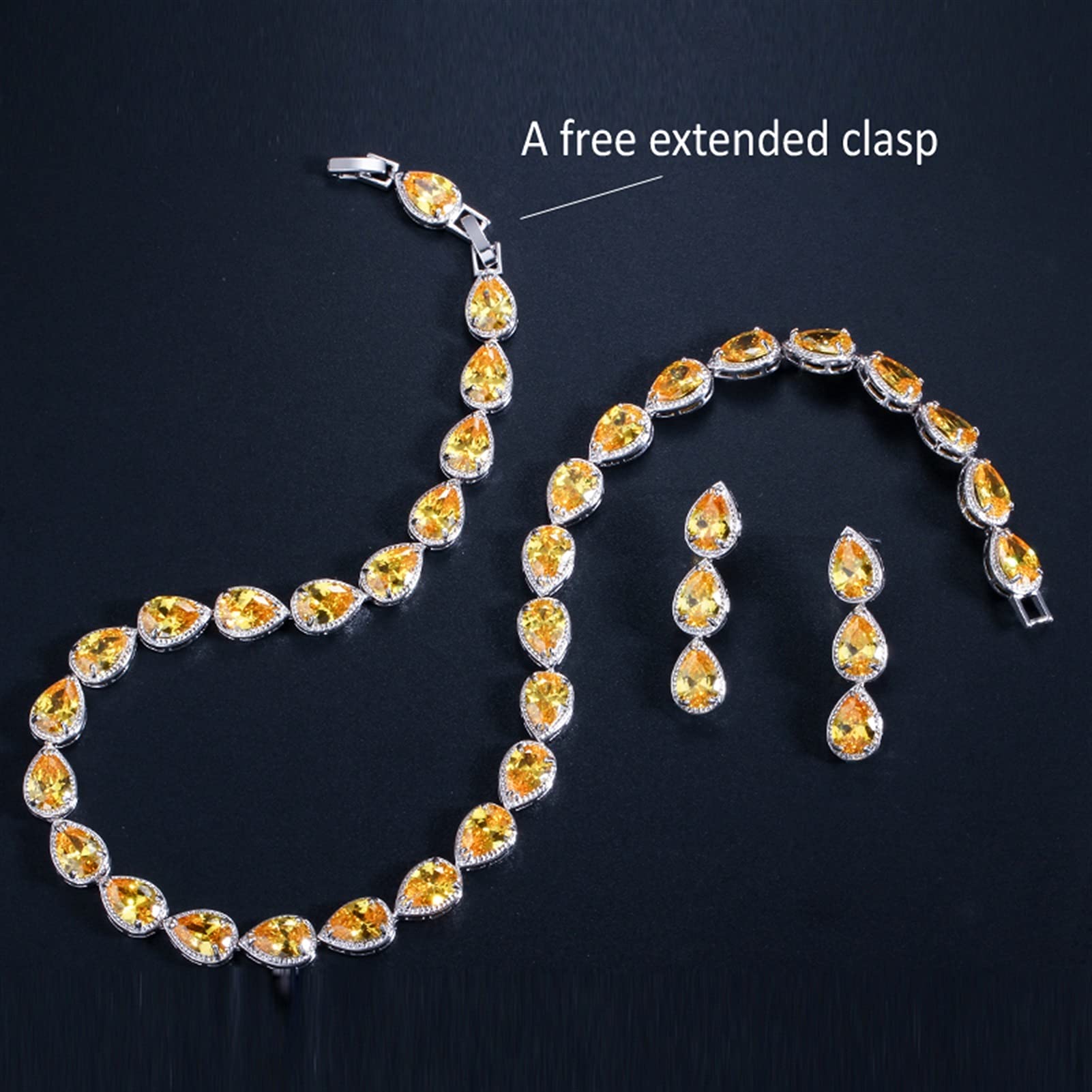 3-teiliges Braut-hochzeits-modeschmuck-Set für Damen, zirkonia-schmuck-Sets, schmuck-Sets