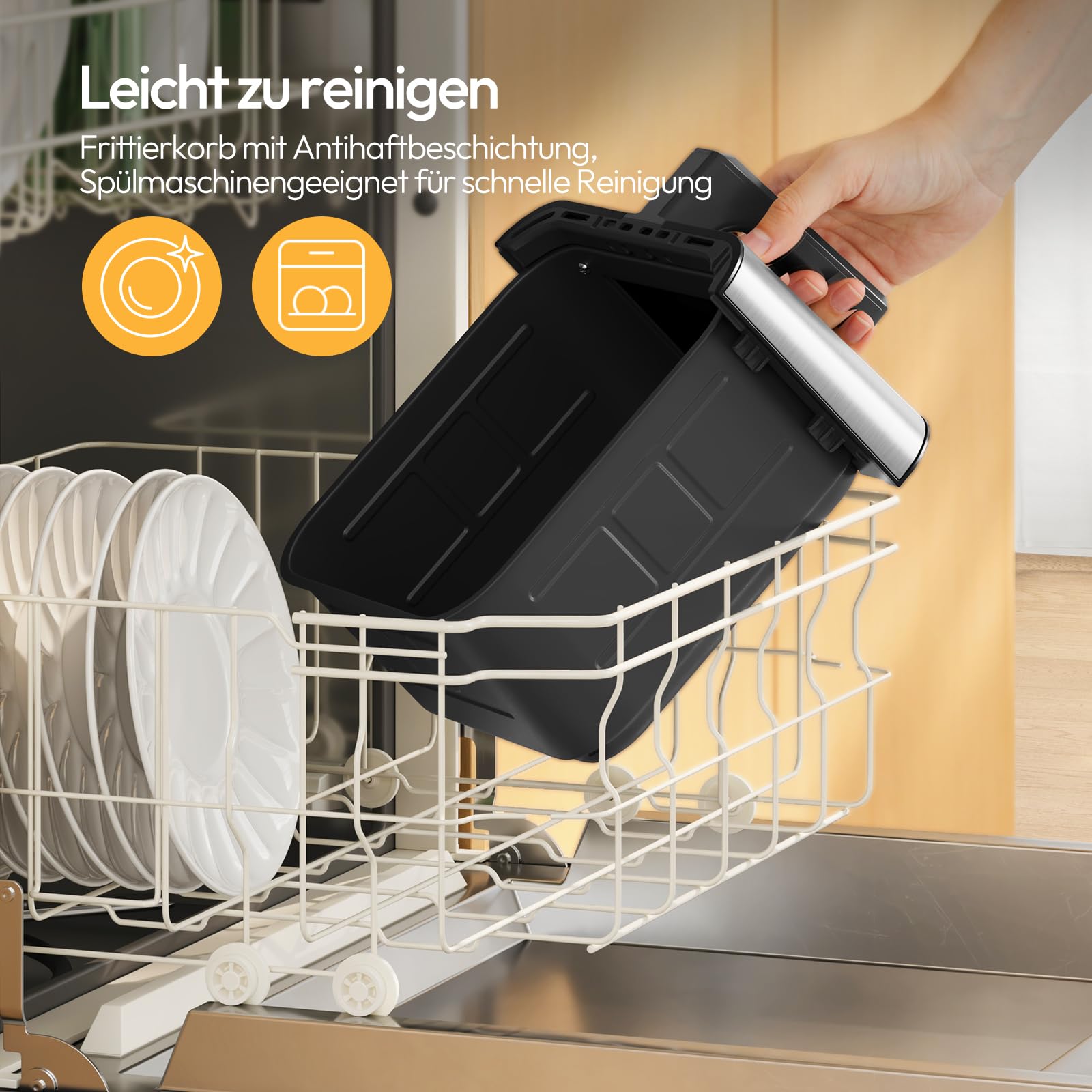 LLIVEKIT 8,5L Dual Blaze Heißluftfritteuse XXL Doppelheizquelle(Oben+Unten) | Airfryer mit 360° Heißluftzirkulation, 95% weniger Fett, Sichtfenster mit Innenbeleuchtung, 8 voreingestellte Programme