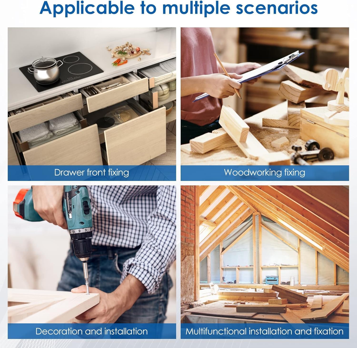 Drawer Installation Clamps, Adjustable Woodworking Jig for Cabinets and Desks, Stable Fixing Tools for Furniture Assembly