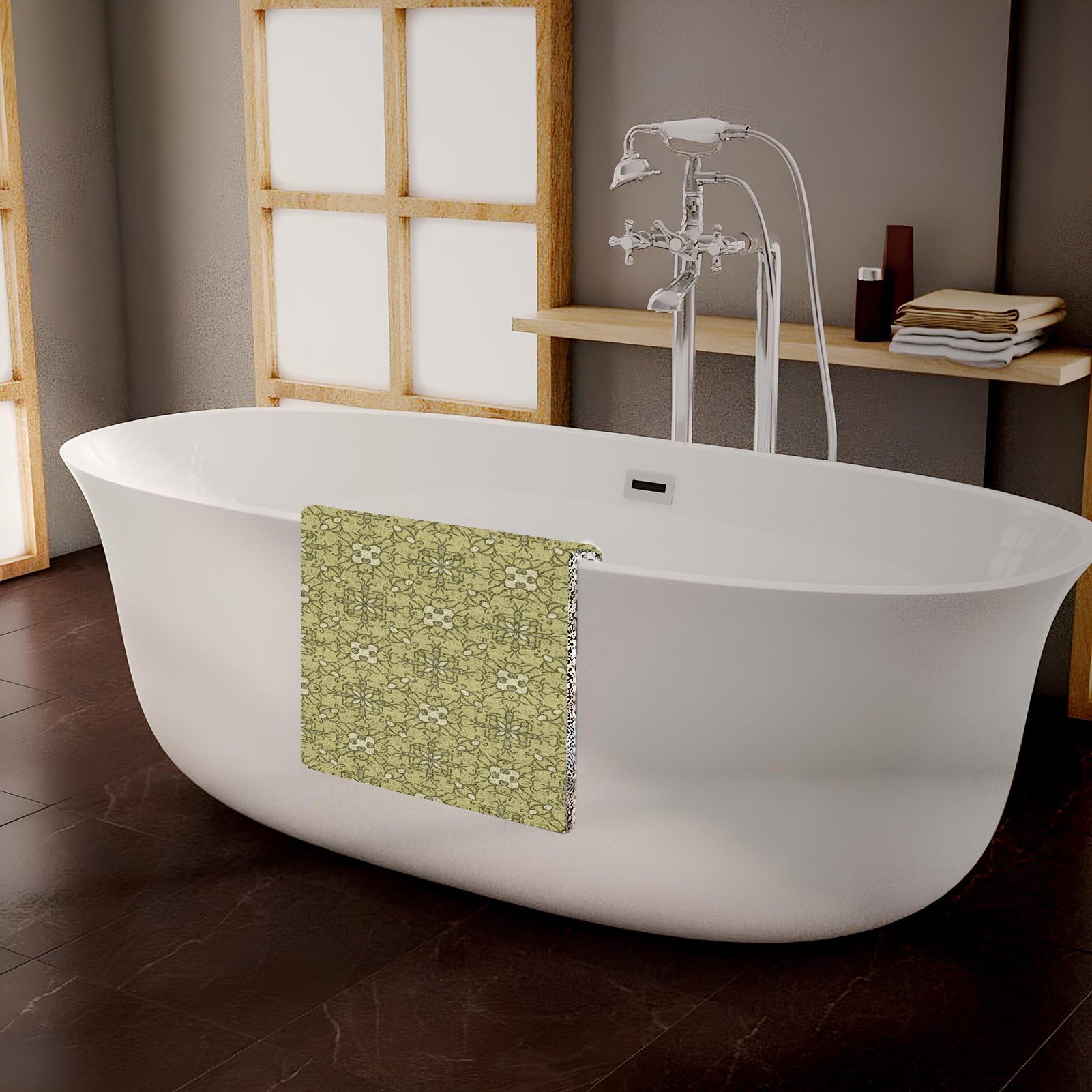 Tappetino da doccia antiscivolo, 120 x 160 cm, morbido, comodo, sicuro, antiscivolo, per vasca da bagno e zone umide, solo per cabine doccia sopra la salvia