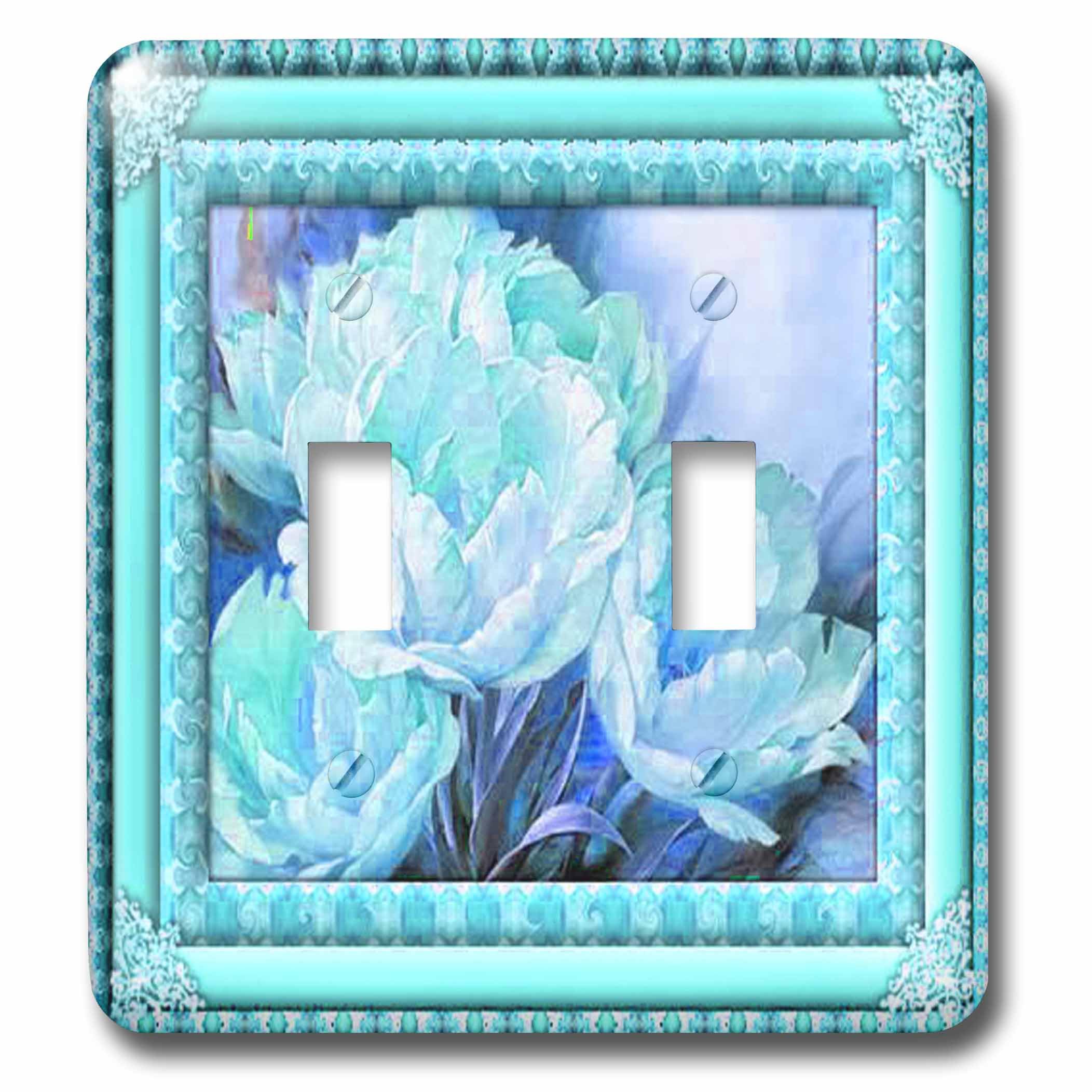 Interruptor de palanca doble 3dRose lsp_108106_2, embellecedor de luz doble con diseño floral