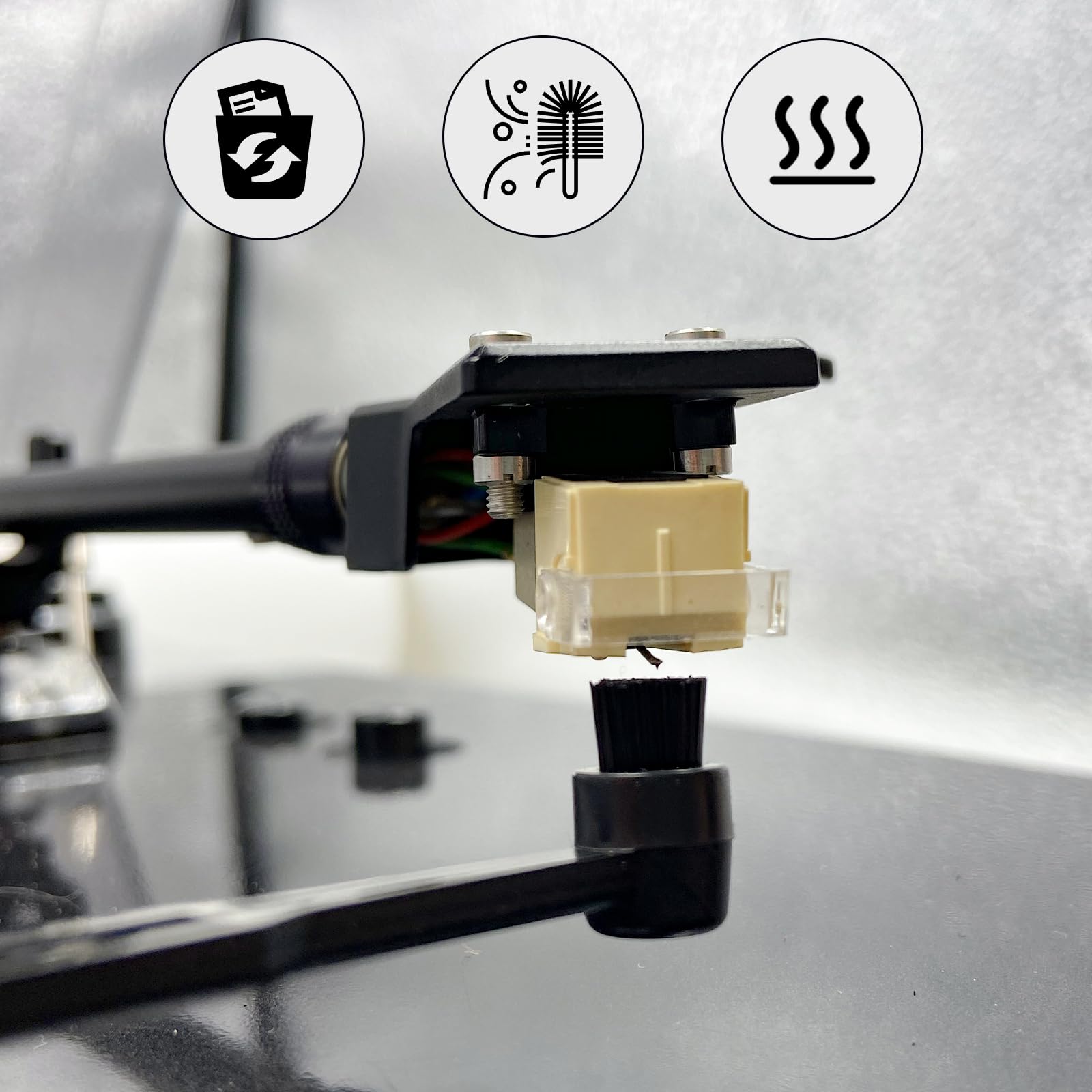 Set 2 Spazzole Puliscidischi In Vinile Per Giradischi – Pulitore Per Stilo E Vinile