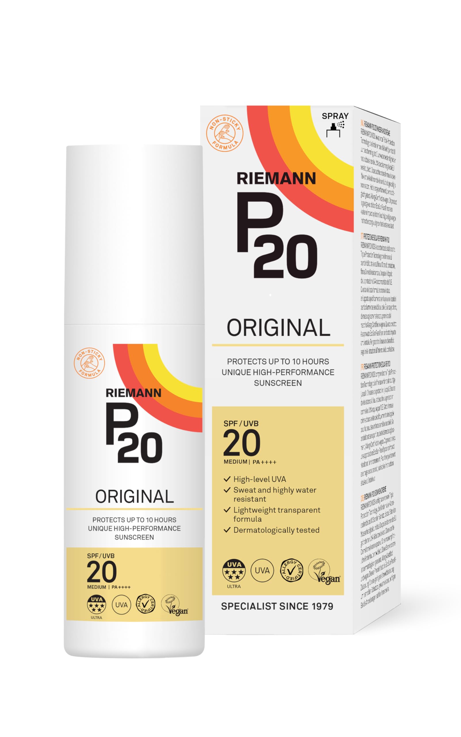 Riemann P20 Original SPF20 Sunscreen Spray - 100ml