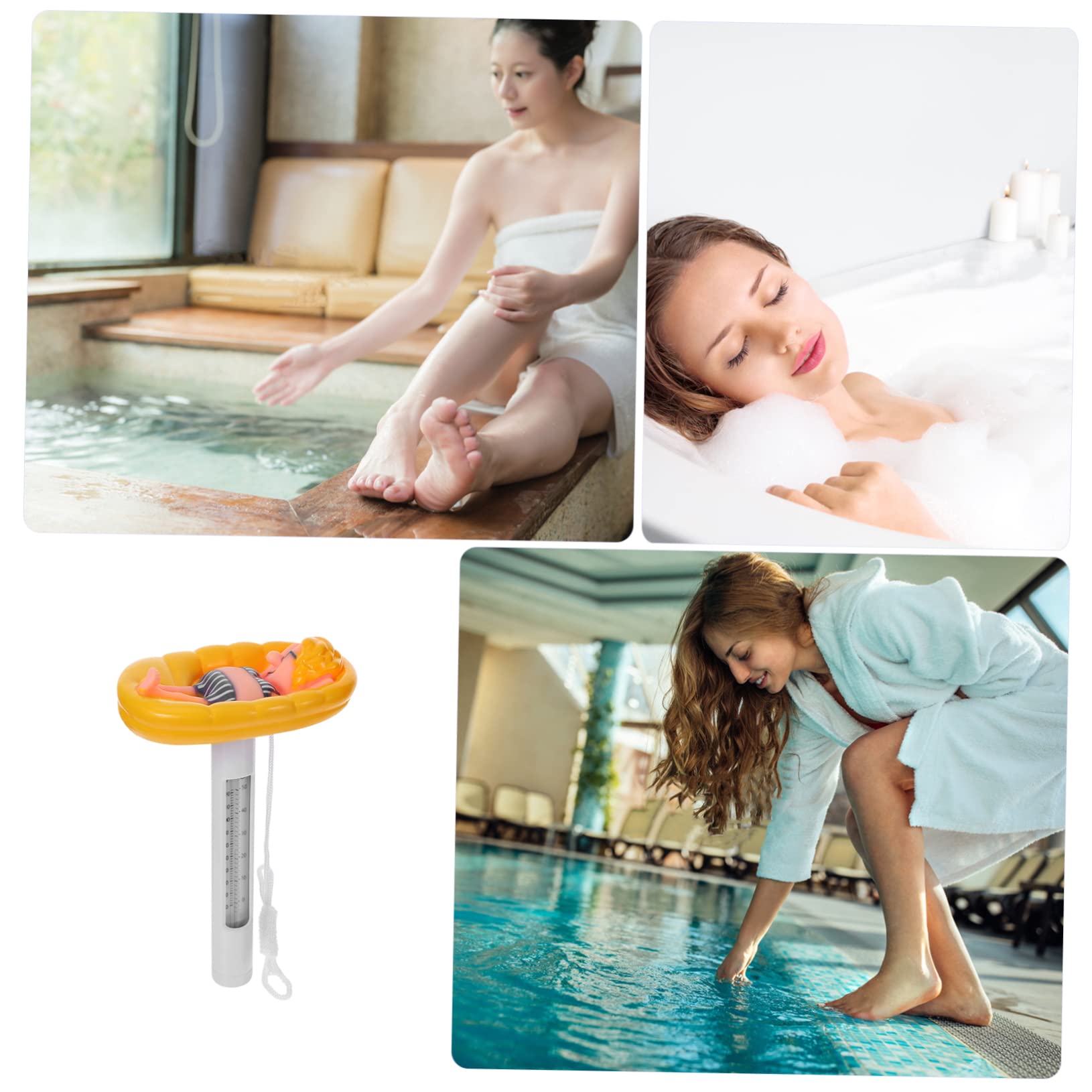 Toddmomy 3 Pezzi Termometro Per Acqua Galleggiante Piscina Termometro Dell'acqua Del Bagno Plastica