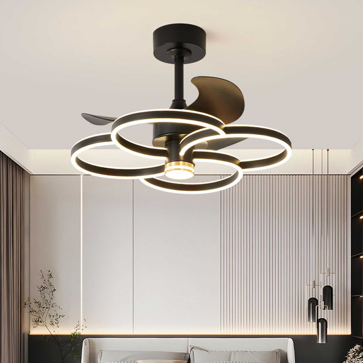 Piptyllite Fan Chandelier Minimalist, Subtle Yet Powerful Lighting for the Living Room, Dining Room, and Bedroom,White