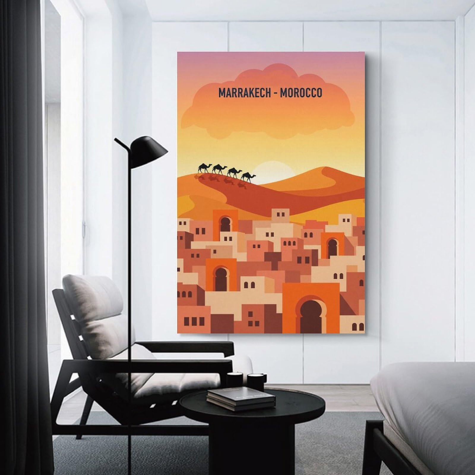 Junmoney Marrakech, Morocco Travel (5) Canvas Wall Decor 16x24inch(40x60cm), for Entrance Walls, Hall Decor Or Foyers, Wall Decor to Refresh Empty Corners