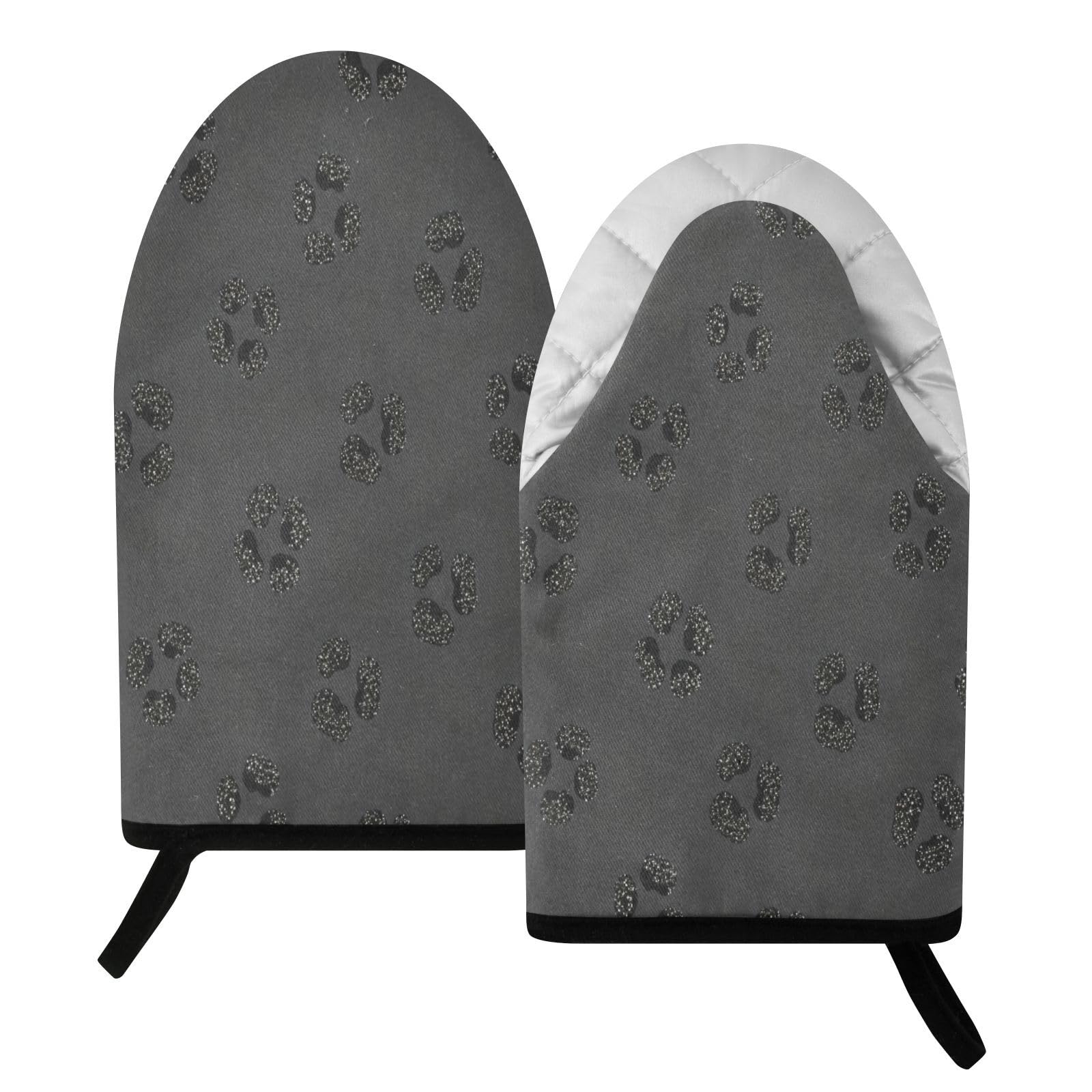 BURSTDDY Leopard Print Oven Mitt,Heat Resistant Kitchen Mitts for Cooking