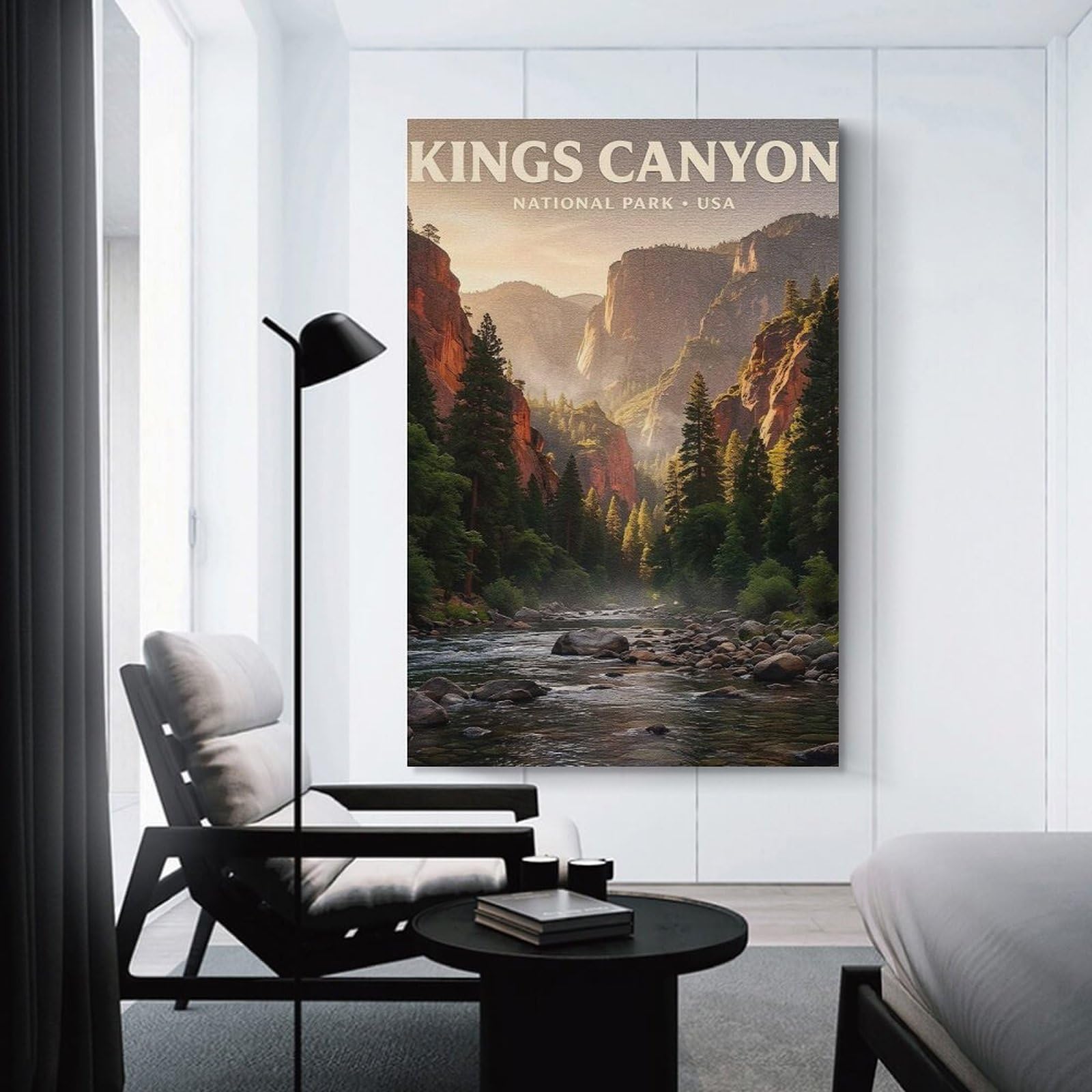 Junmoney Kings Canyon National Park Home Decor Wall Art, 24x36inch(60x90cm), for Apartment Walls, Studios Or Work Areas, Wall Decor with Flexible Room Appeal