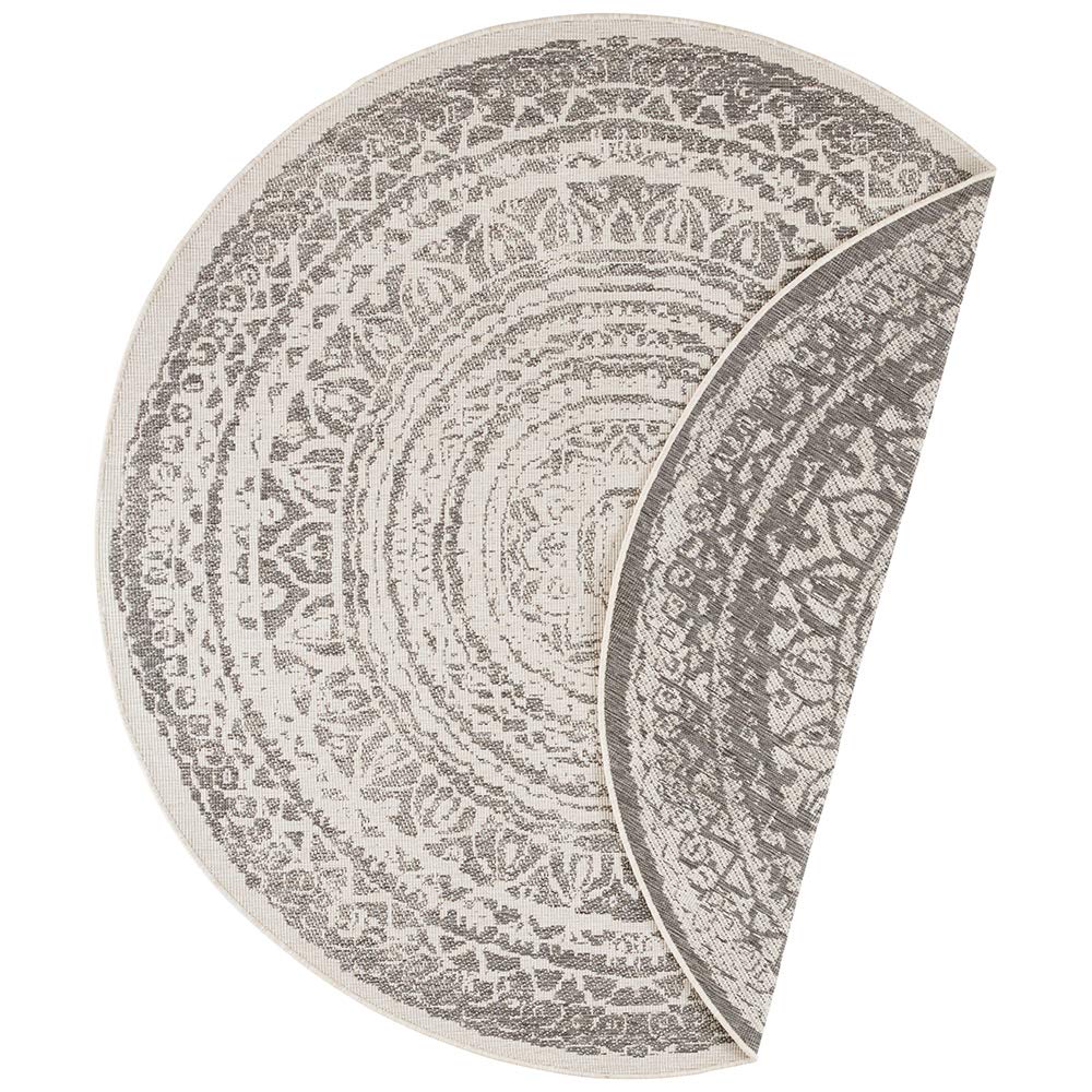Freundin Home Collection Nora Rund- & Wendeteppich, 140 cm, Grau Creme – Innen & Außen