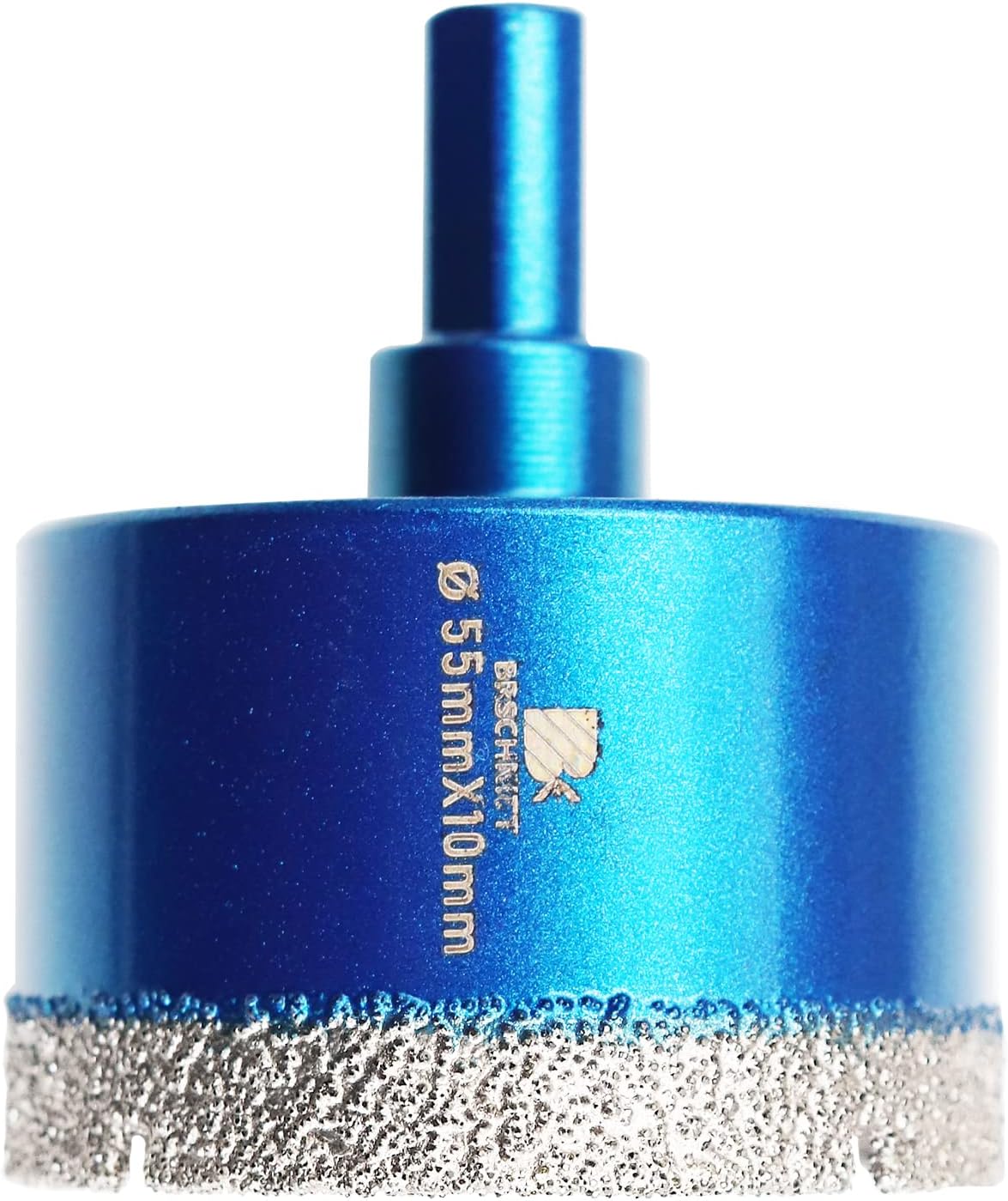 Dry Diamond Core Drill Bit Set,BRSCHNITT 2 1/8 Inch (55mm) Diamond Hole Saw Core Drill Bit with Triangle Shank for Porcelain Tile Ceramic Stone Granite Marble