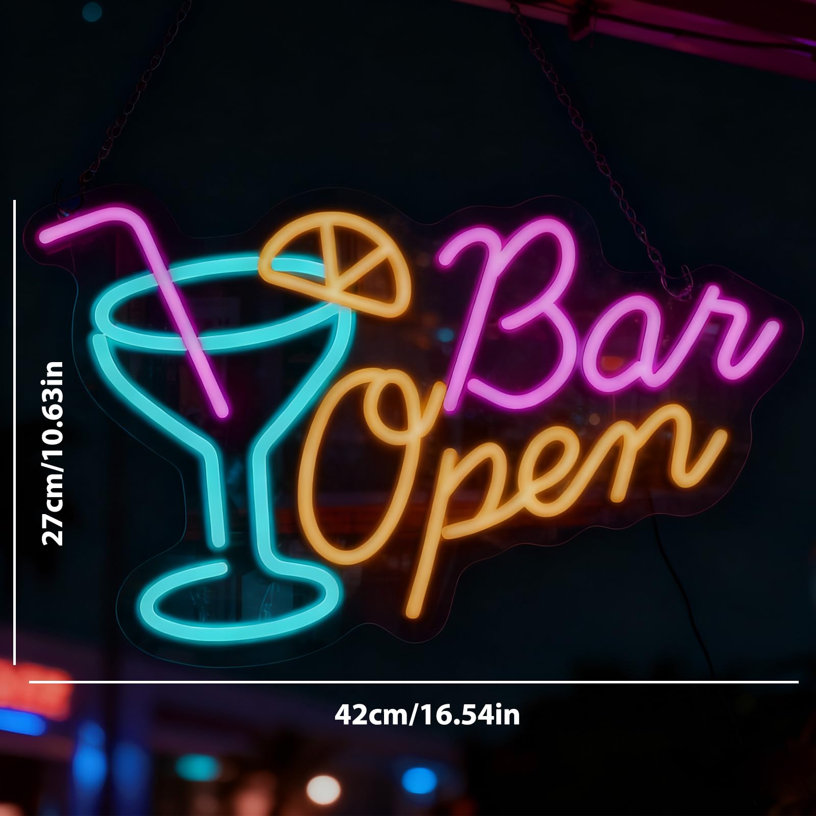 Bar Open Neon Sign, LED Sign Night Light Scritte Cartello Luminoso Con LED Da Bar Scritte Neon Funzionamento USB, Per Nightclub Club Bistrò Feste Open Sign per Vetrine