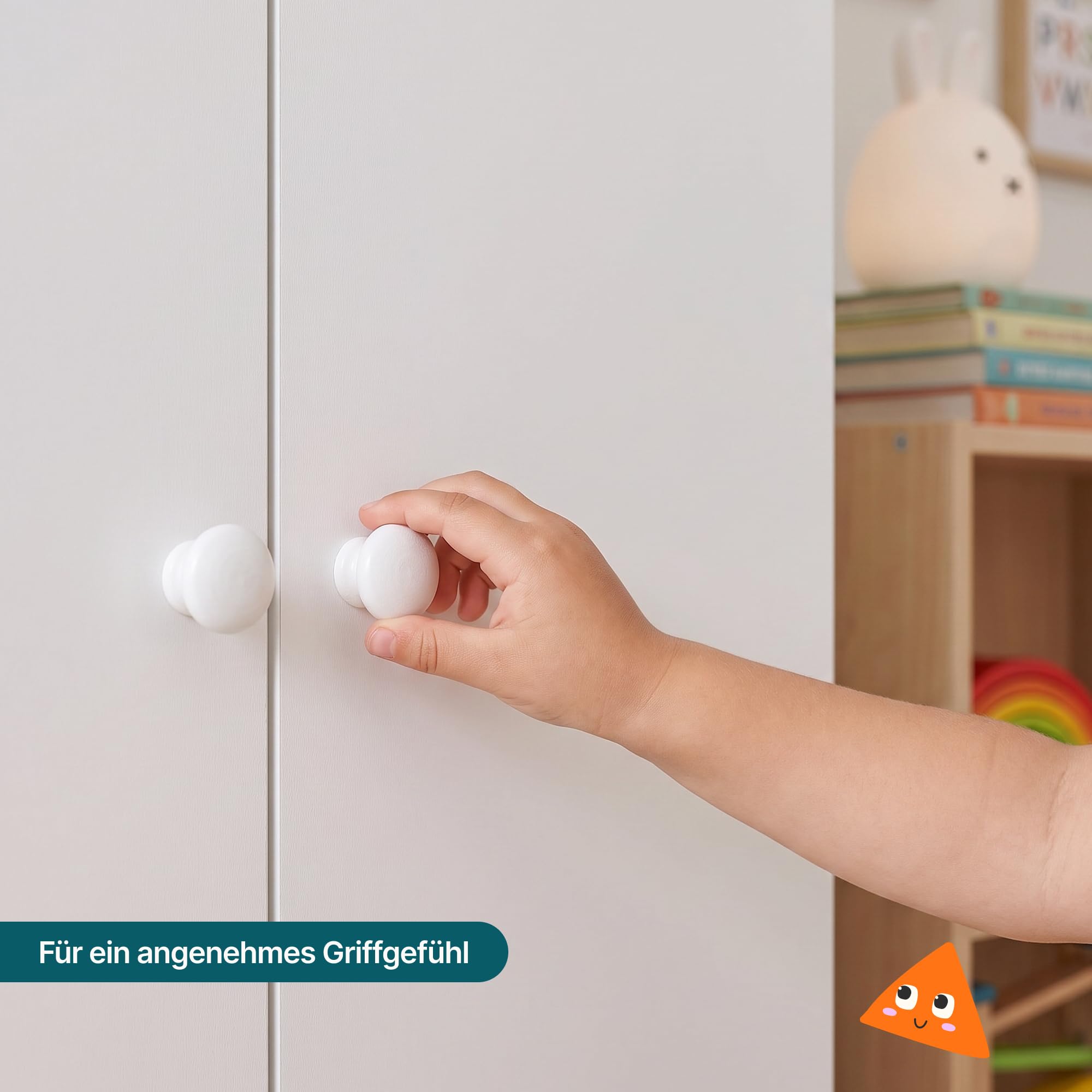[en.casa] Kleiderschrank Kinder Beldinupp 123x60x40 cm Schublade Weiß