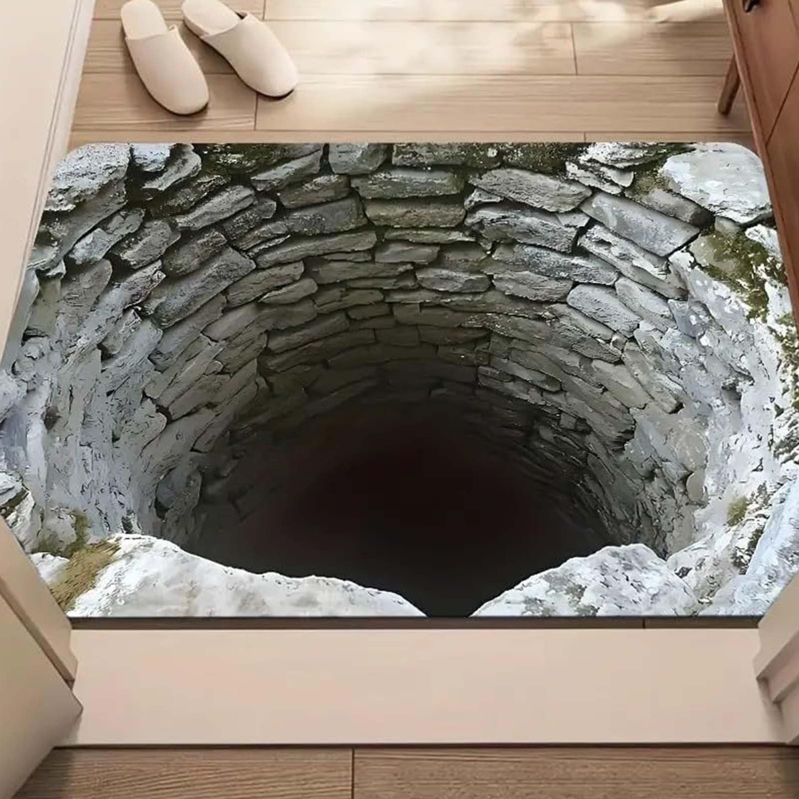 Tapete de ilusión óptica para suelo lavable que decora el dormitorio y la entrada