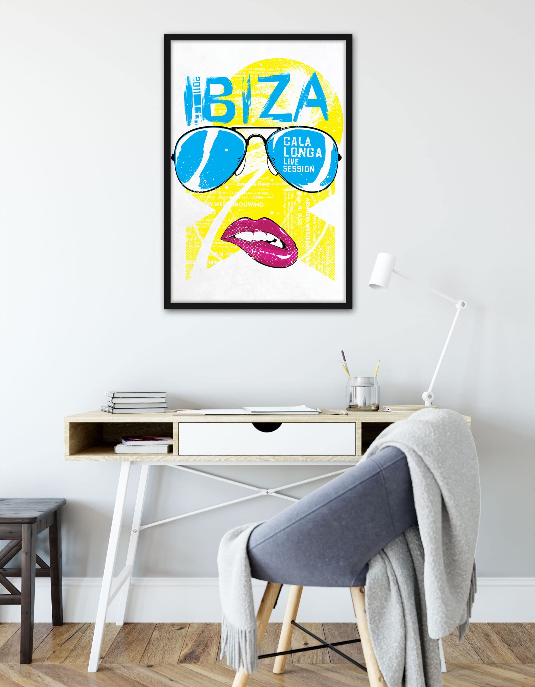 Ibiza Light - Poster con cornice, formato 80 x 60 cm, stampa artistica incorniciata