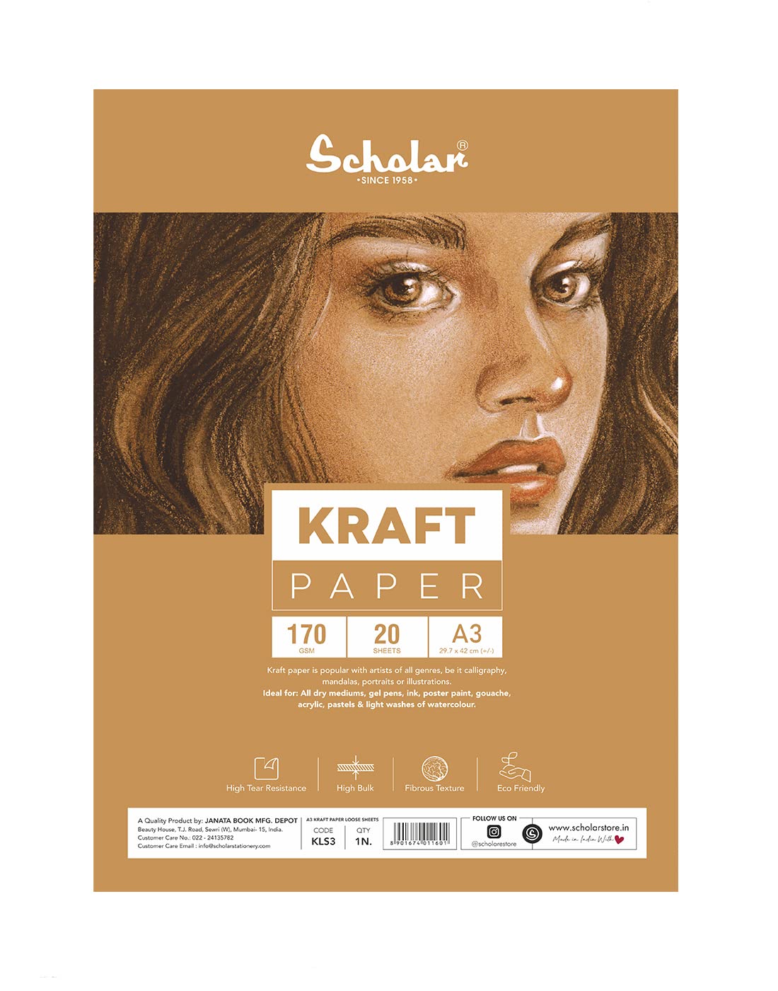 Scholar Kraft paper Loose Sheets (170 gsm Toned Paper) (A3) (B08G17SSGJ) Amazon Price History, Amazon Price Tracker