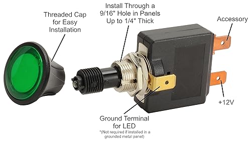 Miniatura 8 de Fastronix 50A Interruptor de empujetracción con indicador LED azul