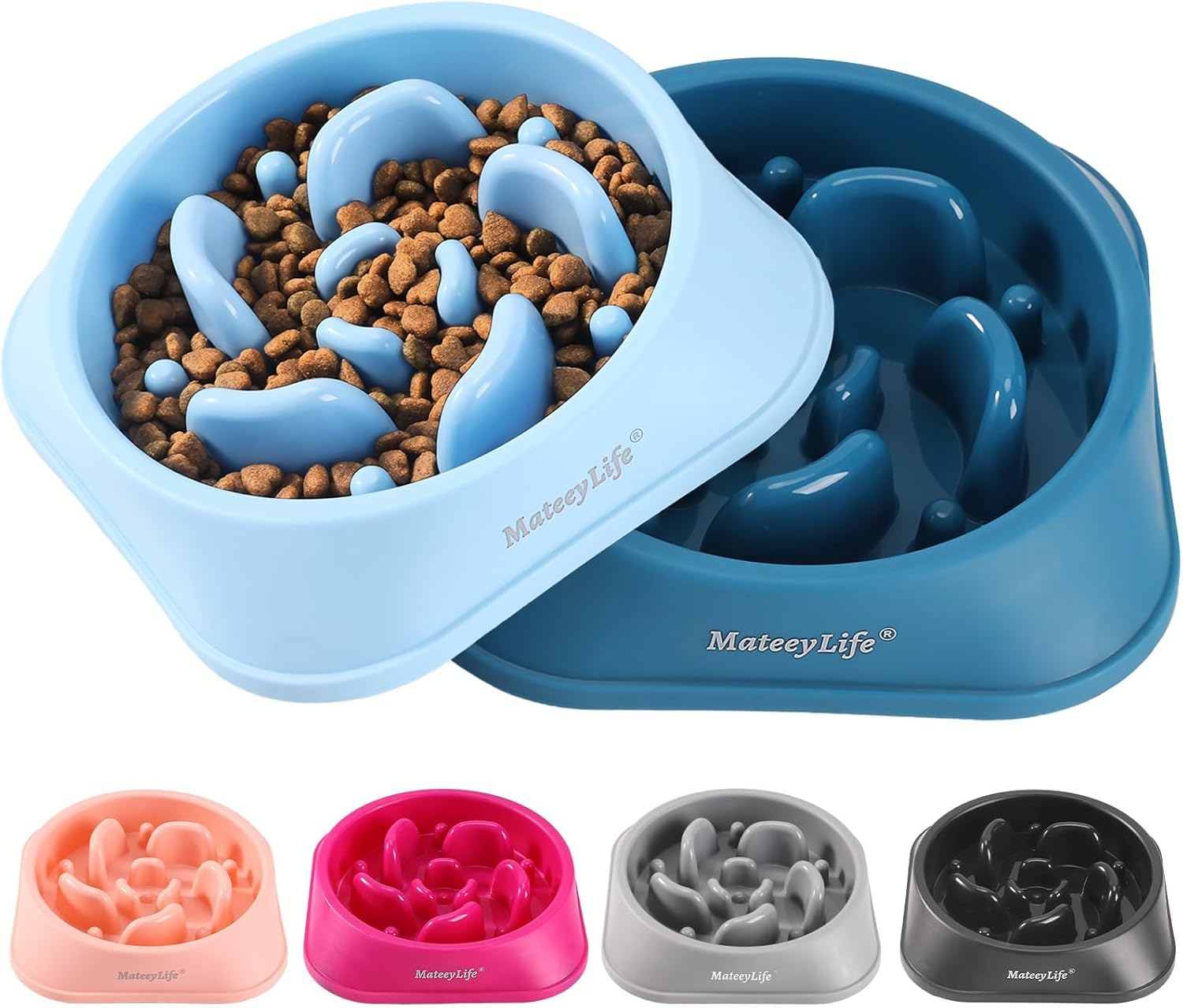MateeyLife Slow Feeder Dog Bowls 2PCS