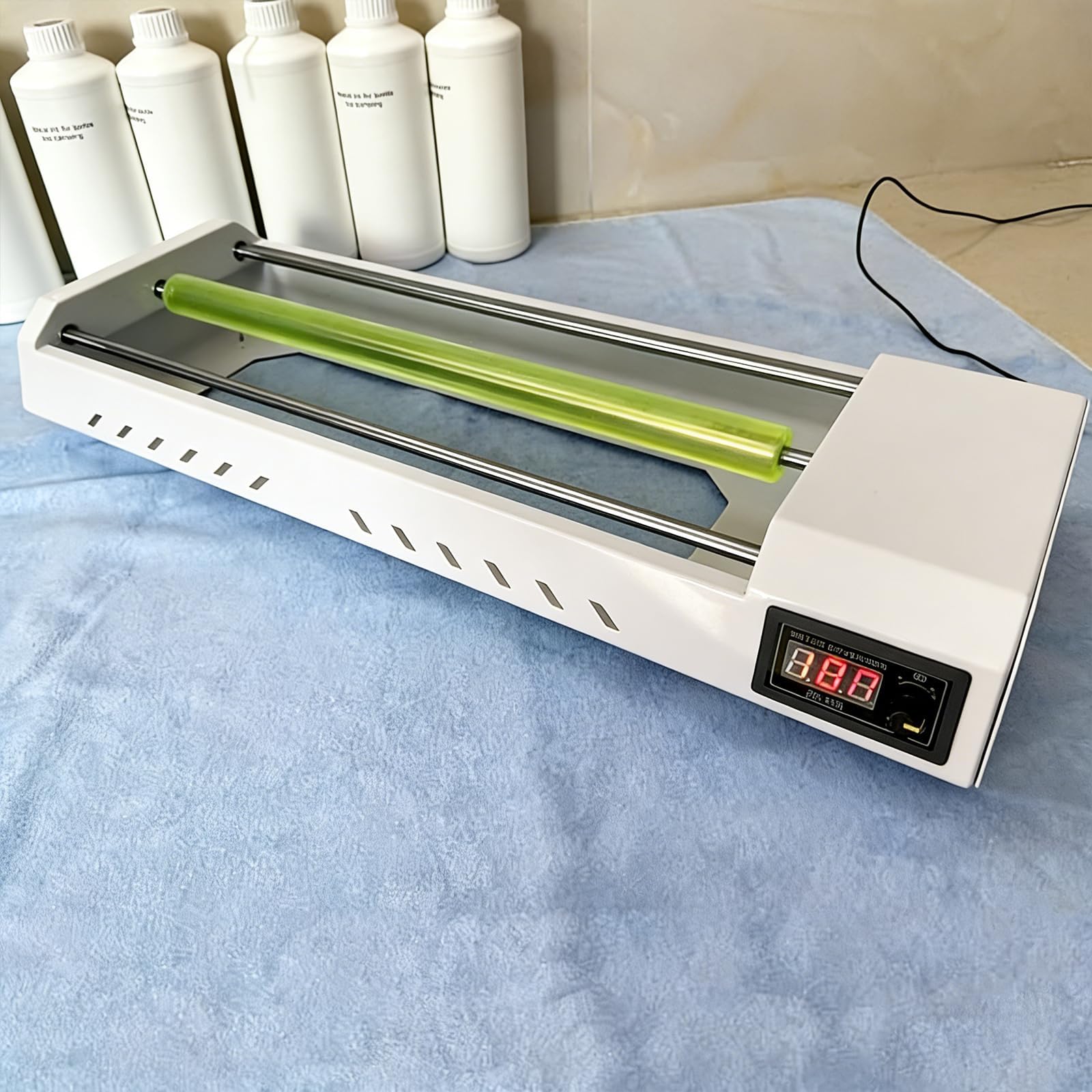Miscelatore a rulli per flaconi di reagenti da laboratorio, agitatore elettrico per vernice da 6 W, contiene 6 flaconi di inchiostro da 1 litro, dispositivo a velocità variabile per p Digital display