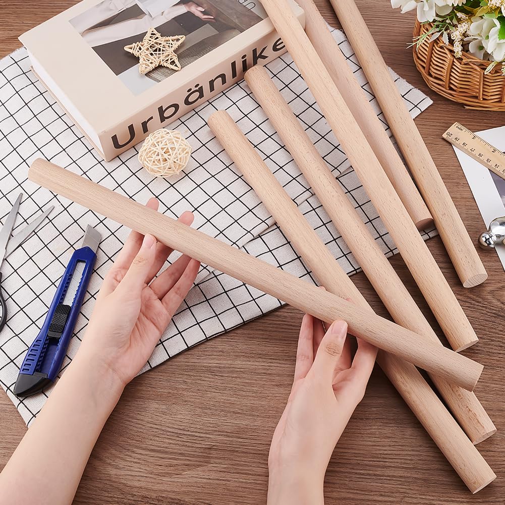 Sourcing Map 50 Bastoncini Rotondi In Legno Di Betulla – 0,4 X 8 Cm, Per Modellismo E Fai Da Te