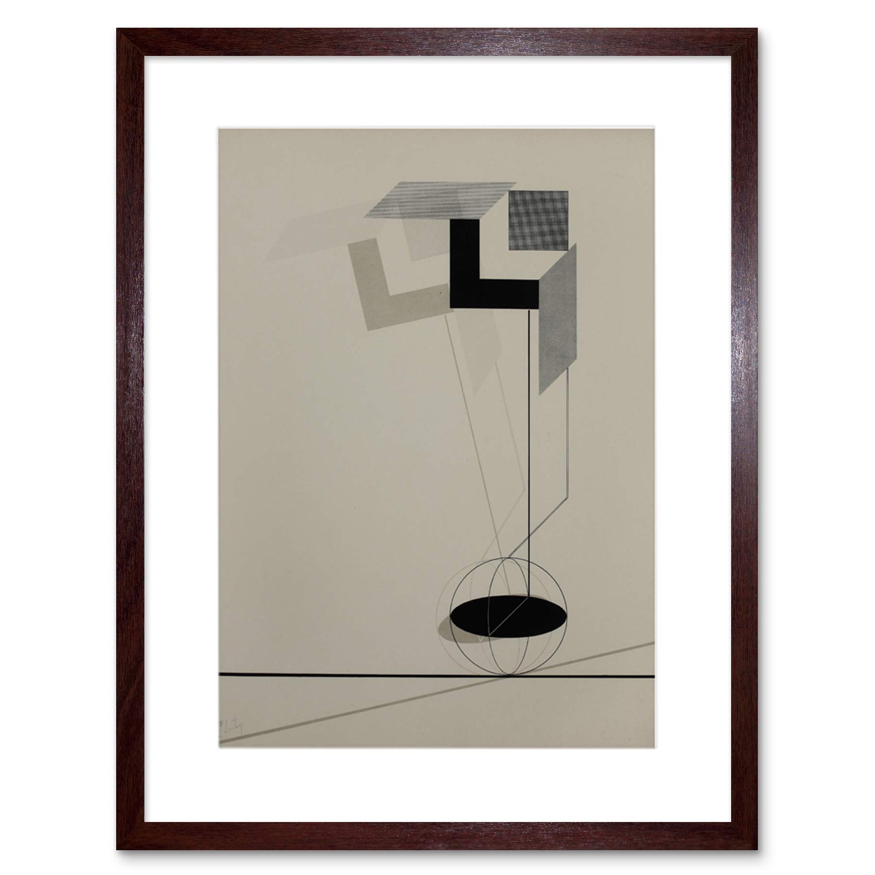 Wee Blue Coo Lazar El Lissitzky Kestnermappe Proun Rob Artwork Framed Wall Art Print 9X7 Inch