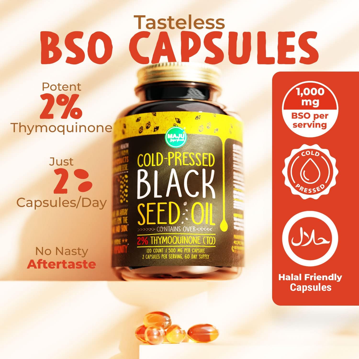 Maju Superfoods Black Seed Oil Capsules and Liquid Bundle