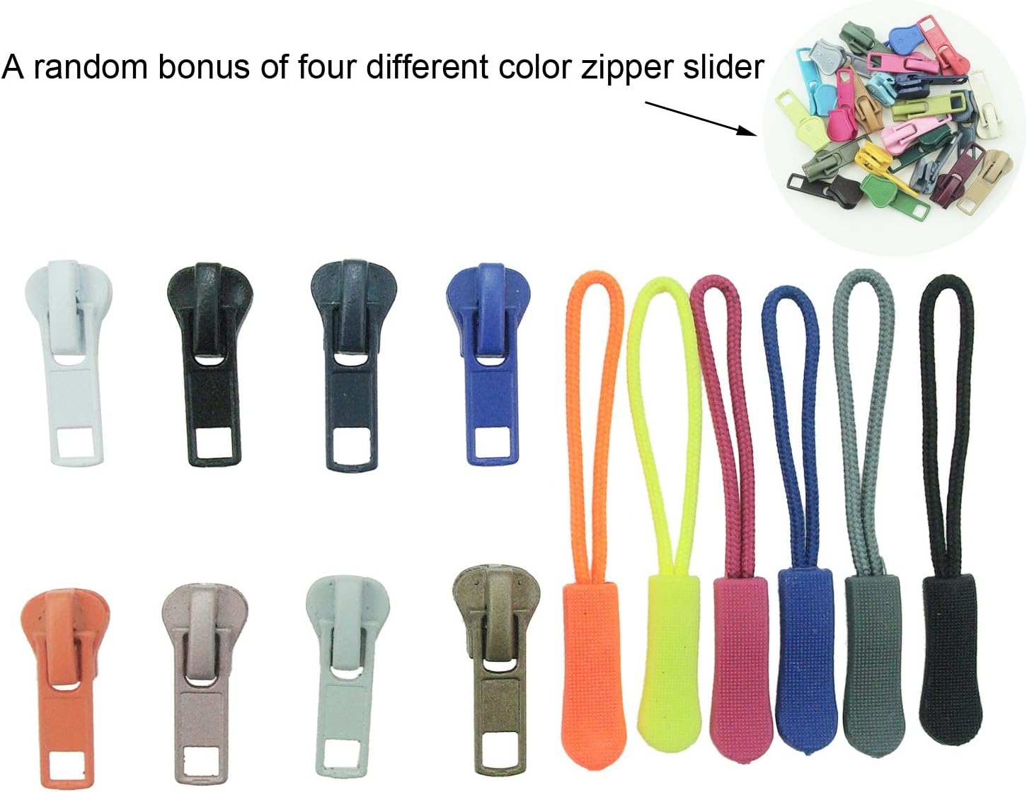 Zipper Repair Kit Solution Universal Slider for 5 Metal and Resin