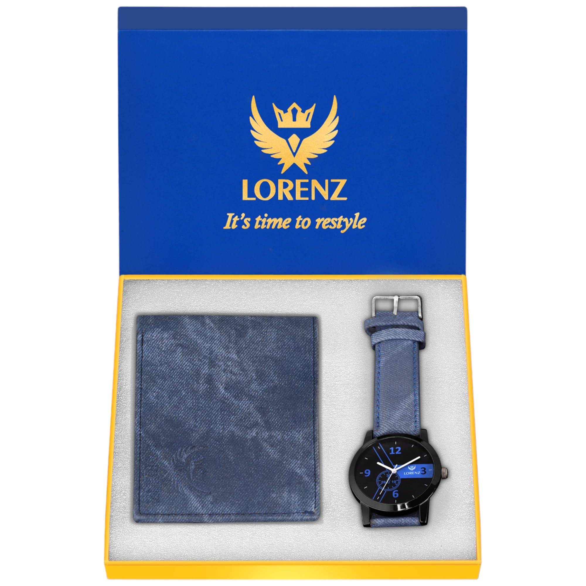 LORENZ Mens Gift Combo Set of Watch, Wallet & a Gift Box | CM-2014WL-05 (B07MY495Y6) Amazon Price History, Amazon Price Tracker