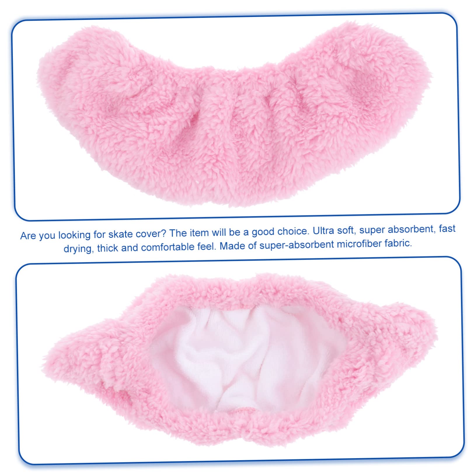 YARNOW Couvre-Patins en Velours Doux Rose Élastique Protège-Lames de Patins à Glace pour Hockey et Patinage Artistique, Pratique et Confortable