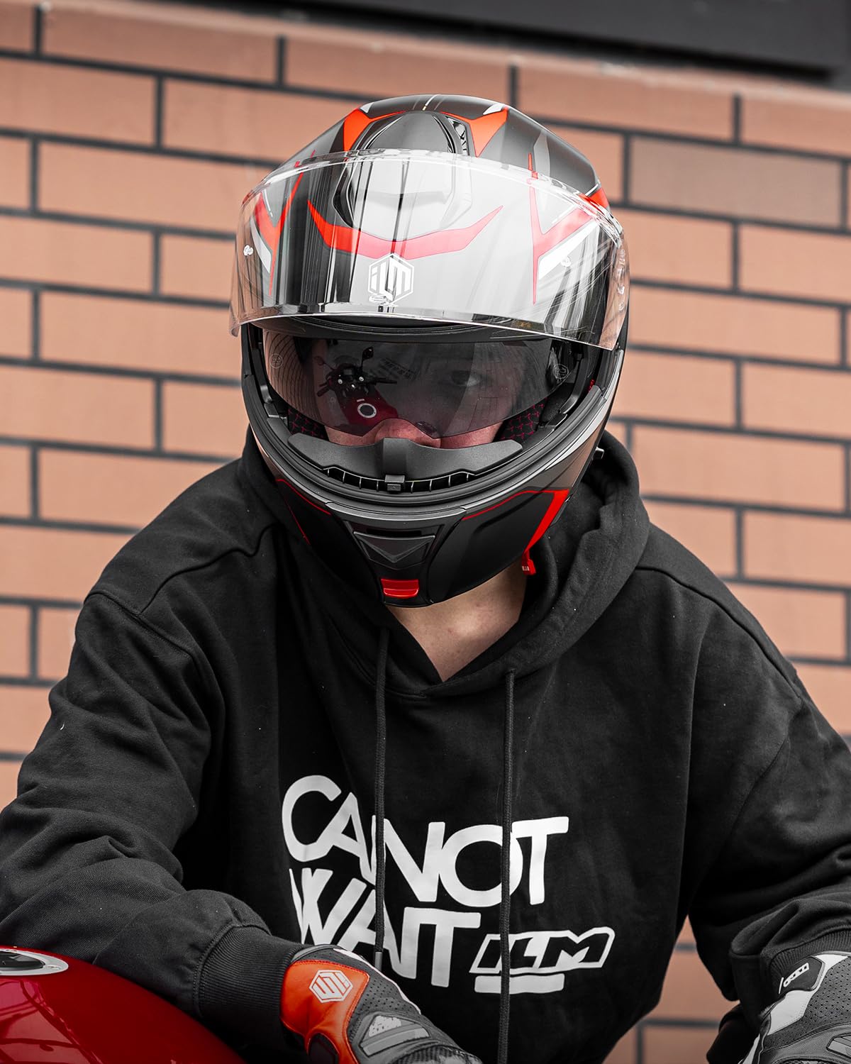 ILM Casque Modulable Moto Homme Femme avec Double Visière Casque Intégral Homologué ECE 22.06 Modèle FF957